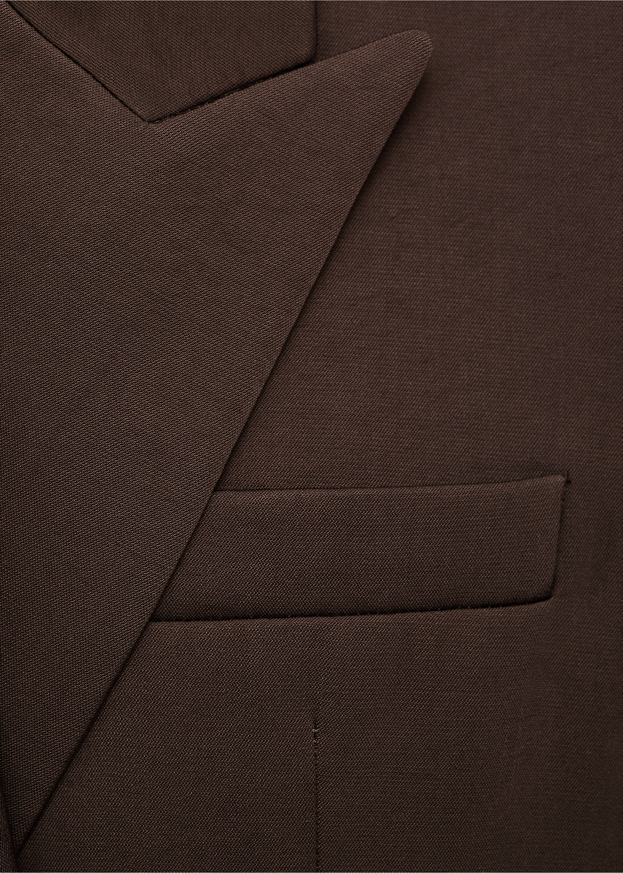 Double-breasted suit blazer - Details of the article 8, Chocolate. Ref: 17016364-00.