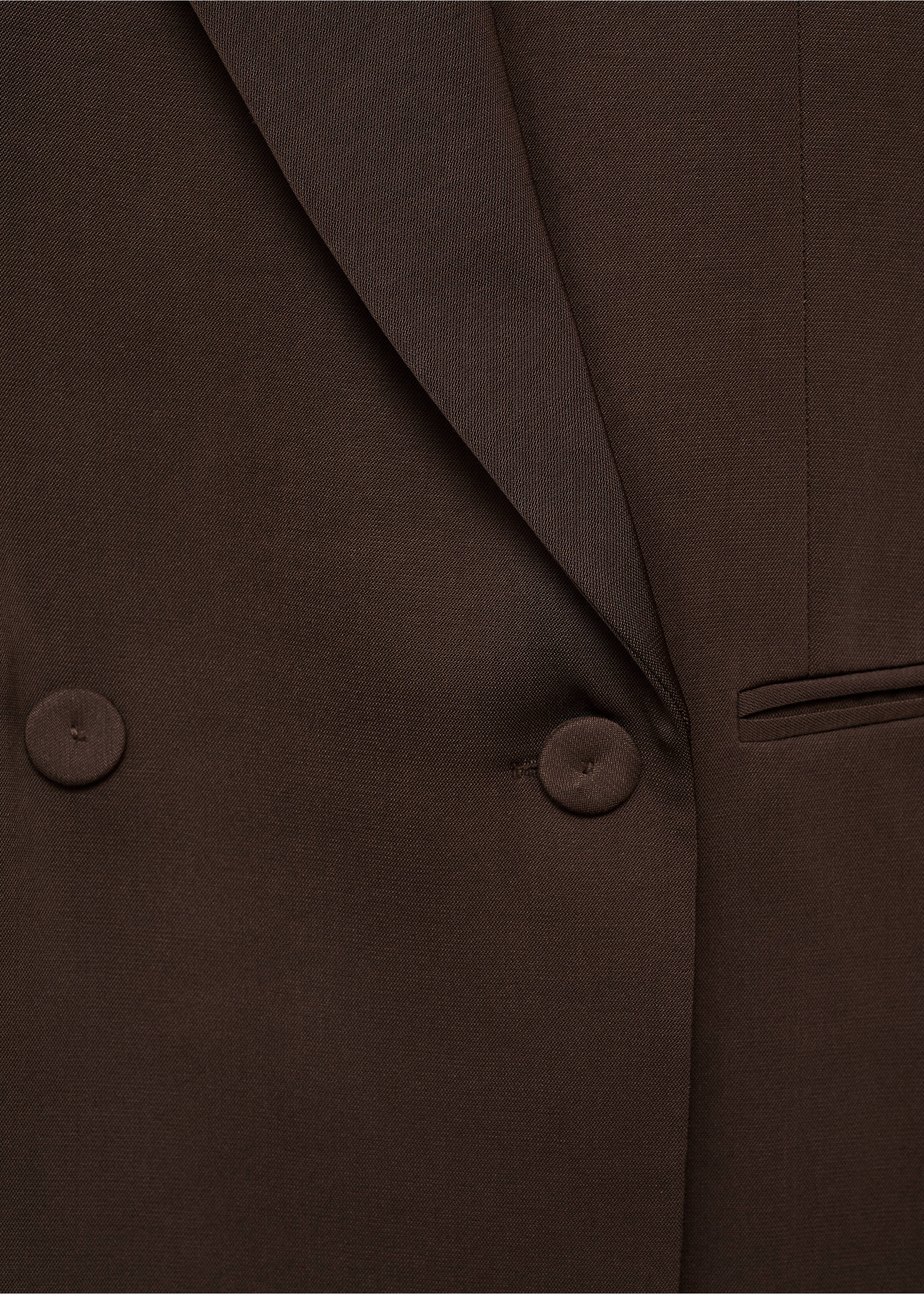 Double-breasted suit blazer - Details of the article 0, Chocolate. Ref: 17016364-00.