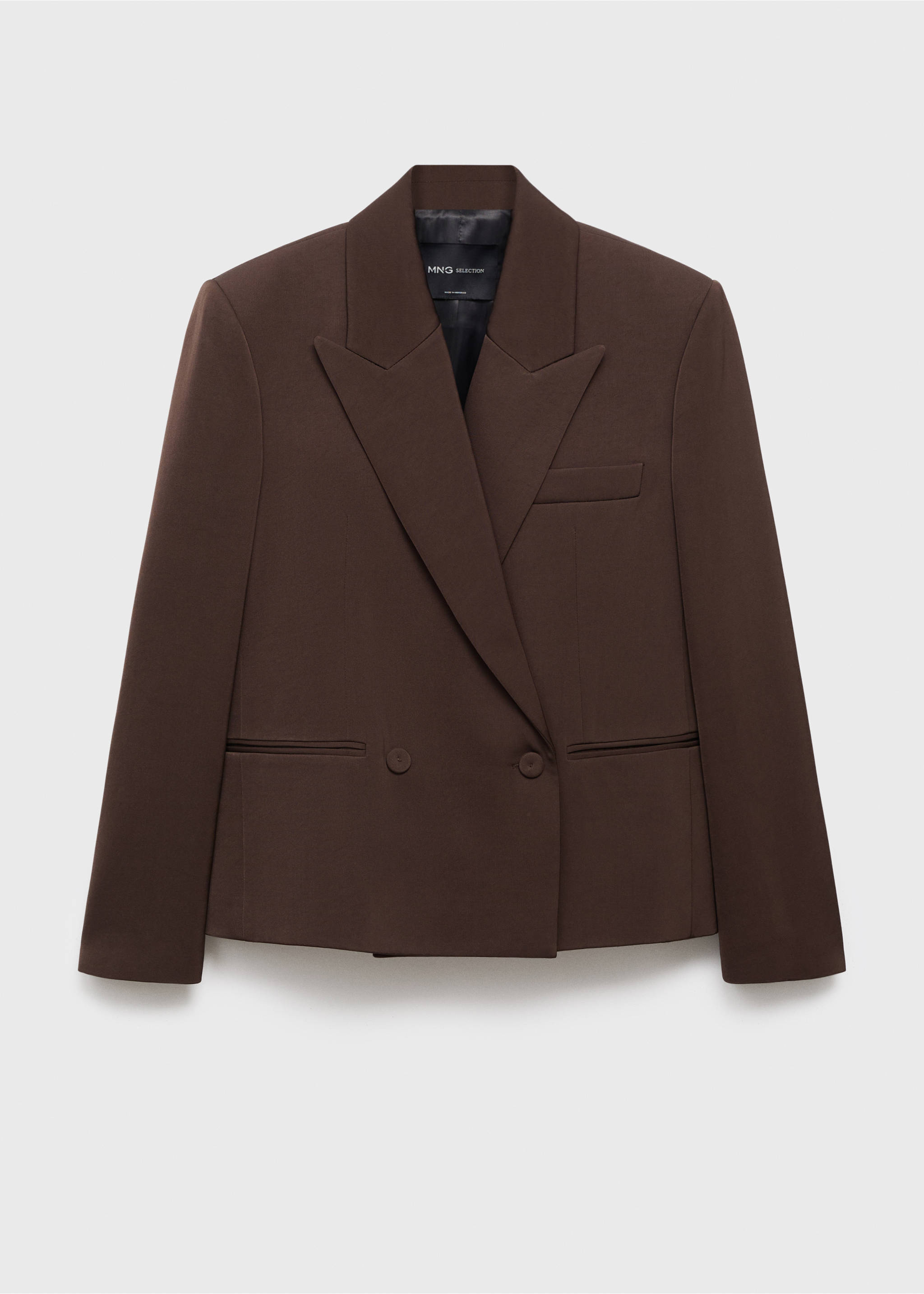 Double-breasted suit blazer - Article without model, Chocolate. Ref: 17016364-00.