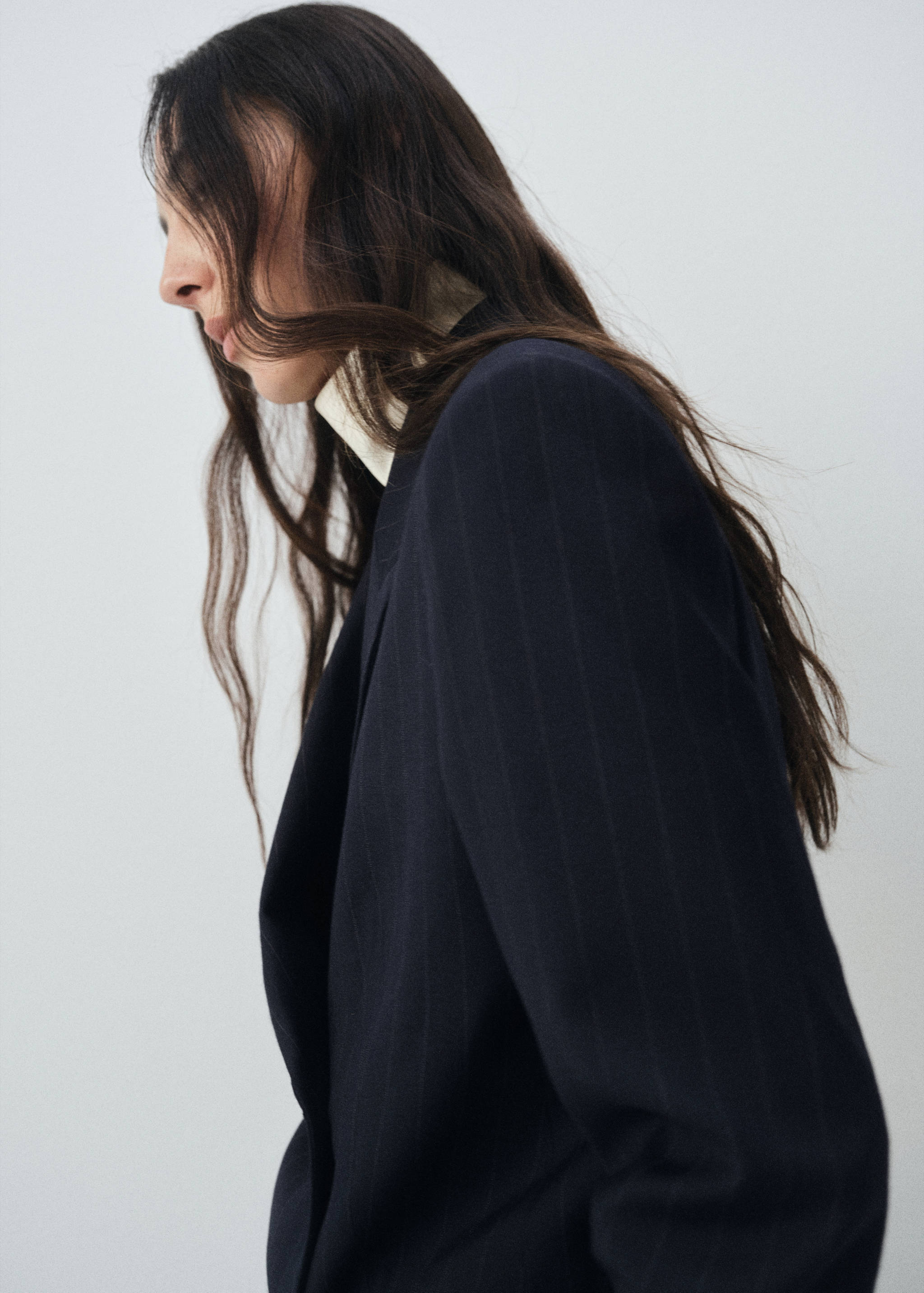 Blazer de costume à rayures tennis double boutonnage - Plan moyen