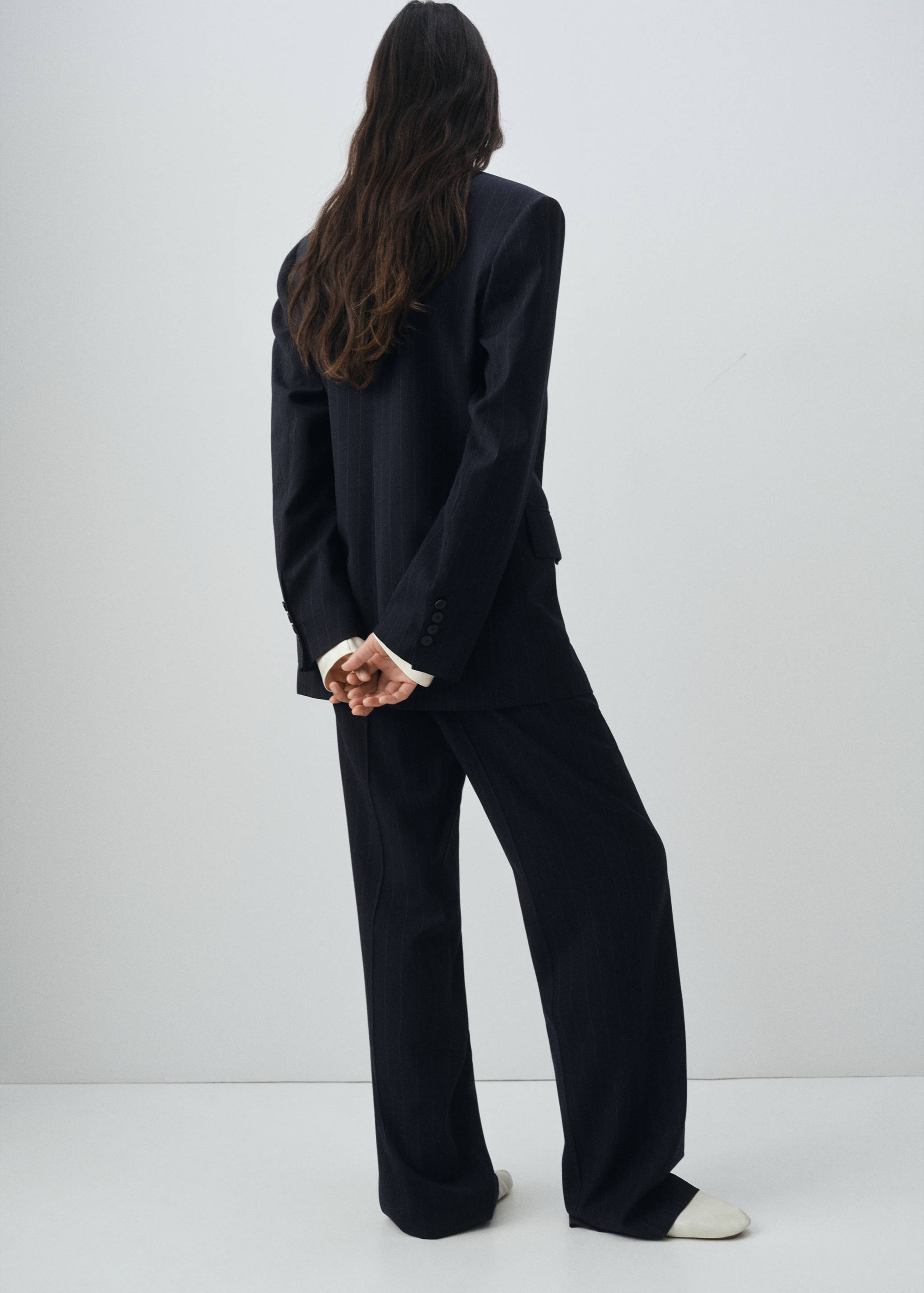 Blazer de costume à rayures tennis double boutonnage - Verso de l’article