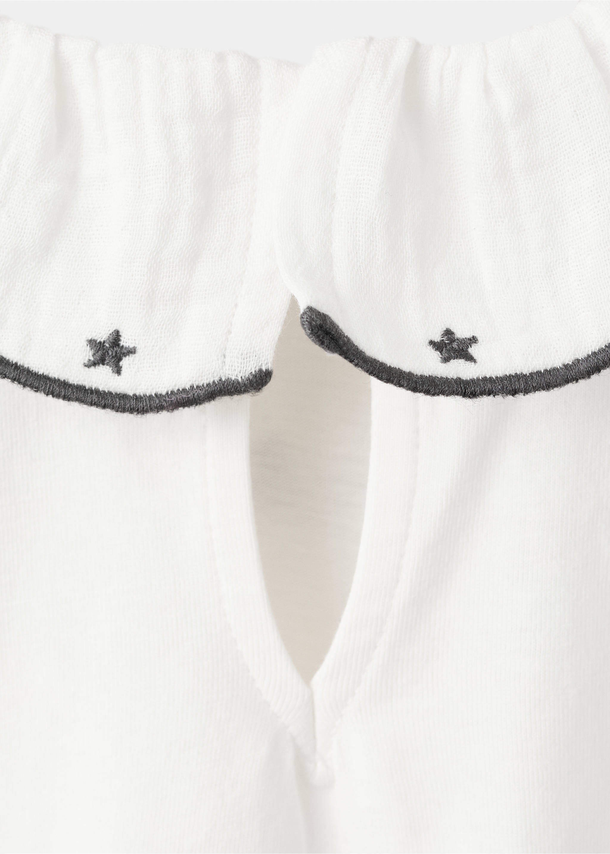 Cotton t-shirt with embroidered stars - Details of the article 0, Off White. Ref: 17016729-00.