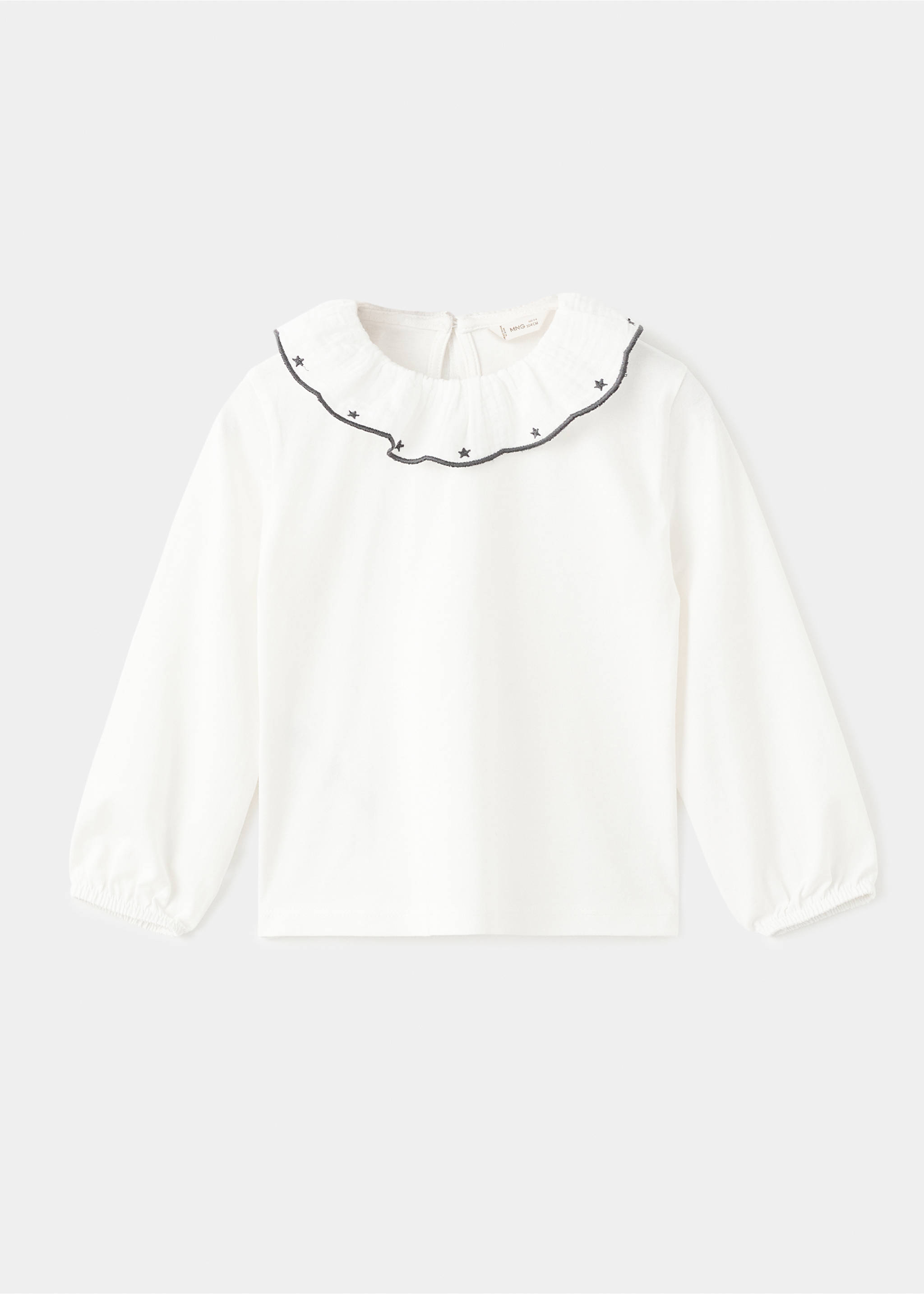 Cotton t-shirt with embroidered stars - Article without model, Off White. Ref: 17016729-00.