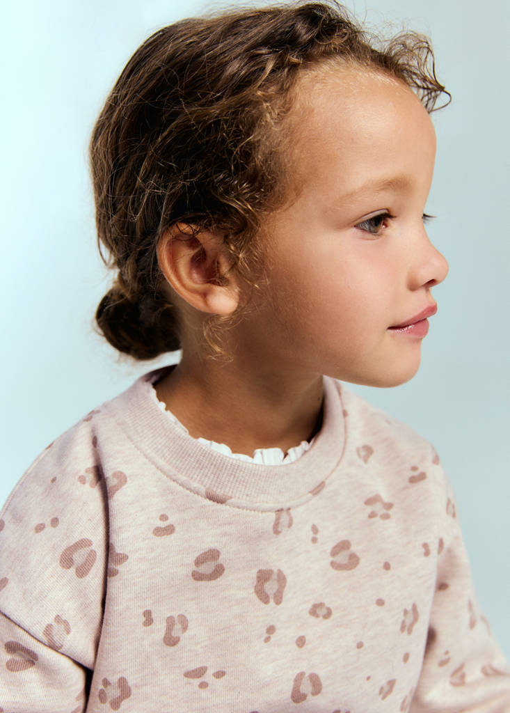 Leopard cotton sweatshirt — Sand