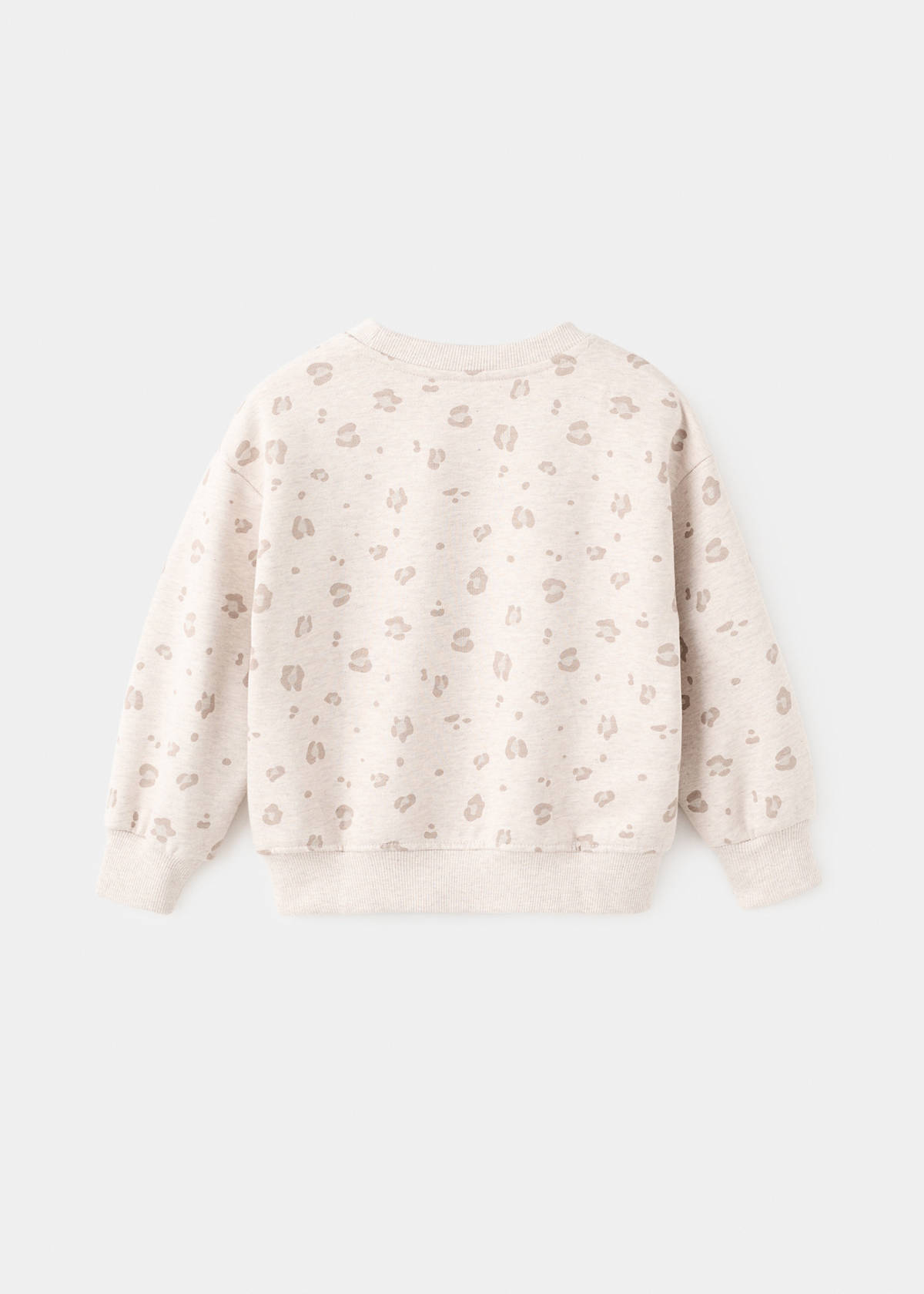 Leopard cotton sweatshirt — Sand