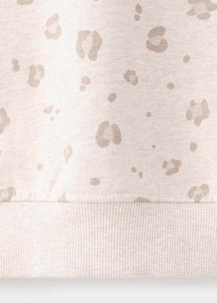 Leopard cotton sweatshirt — Sand