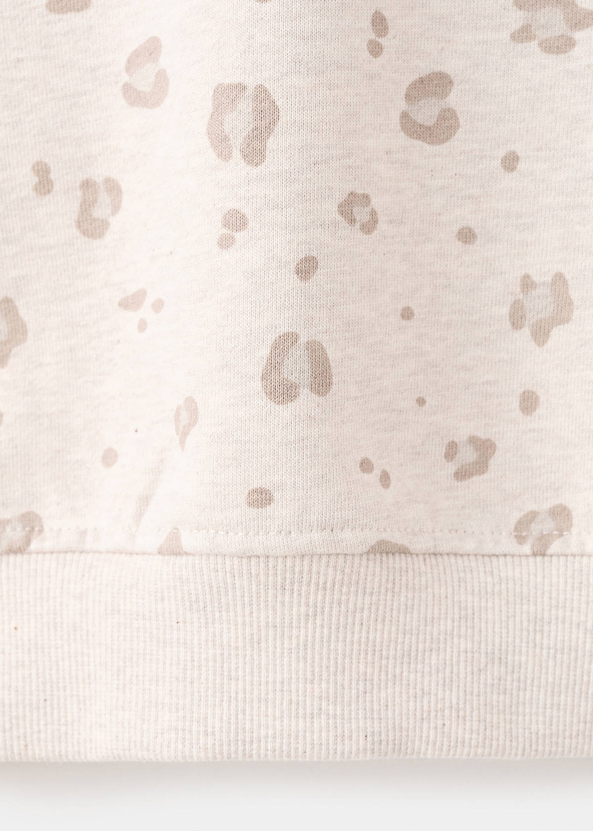 Leopard cotton sweatshirt — Sand