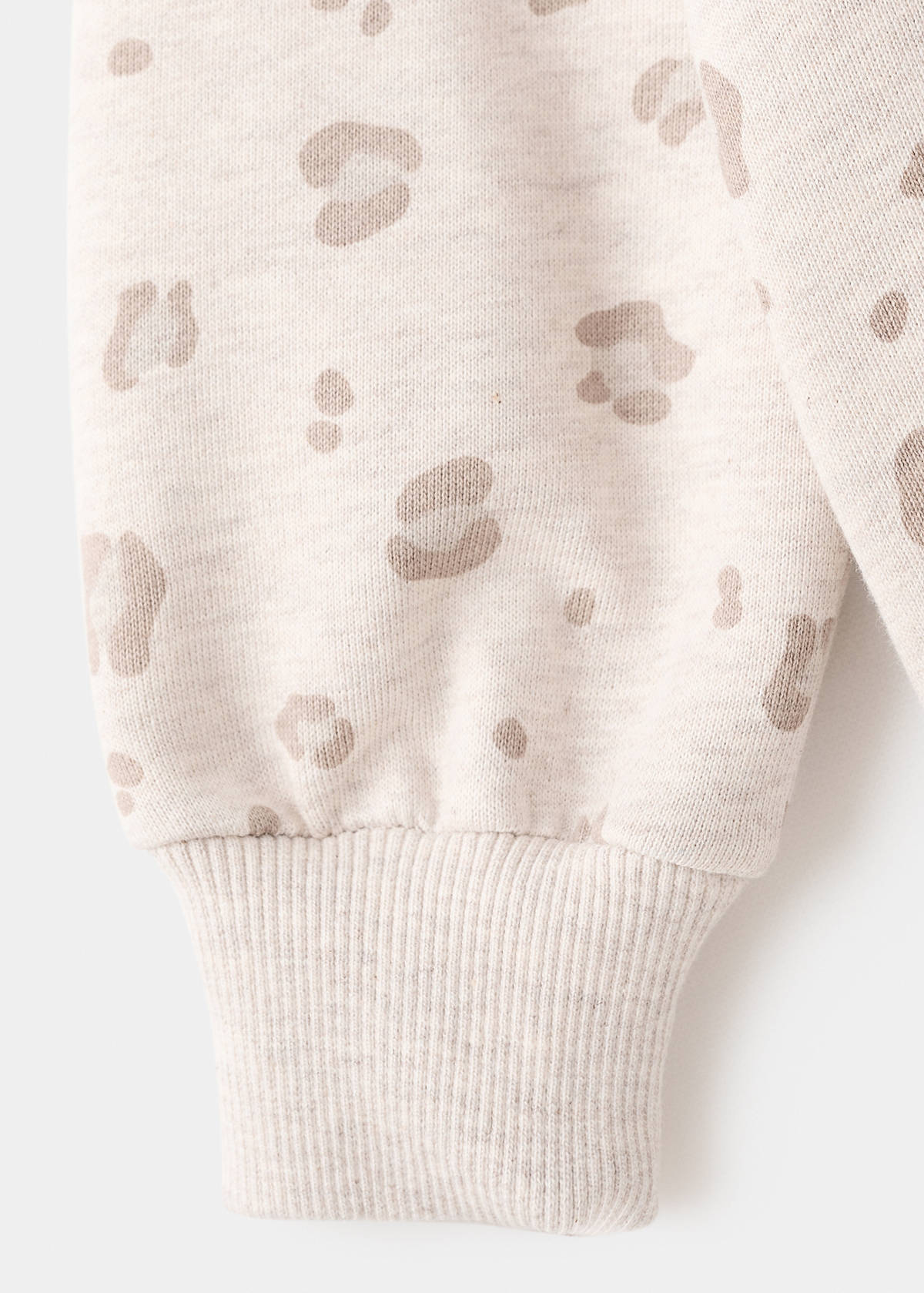 Leopard cotton sweatshirt — Sand