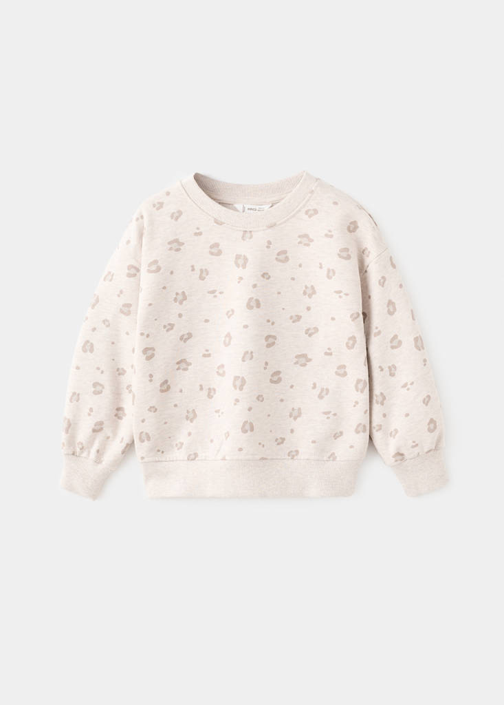 Leopard cotton sweatshirt — Sand
