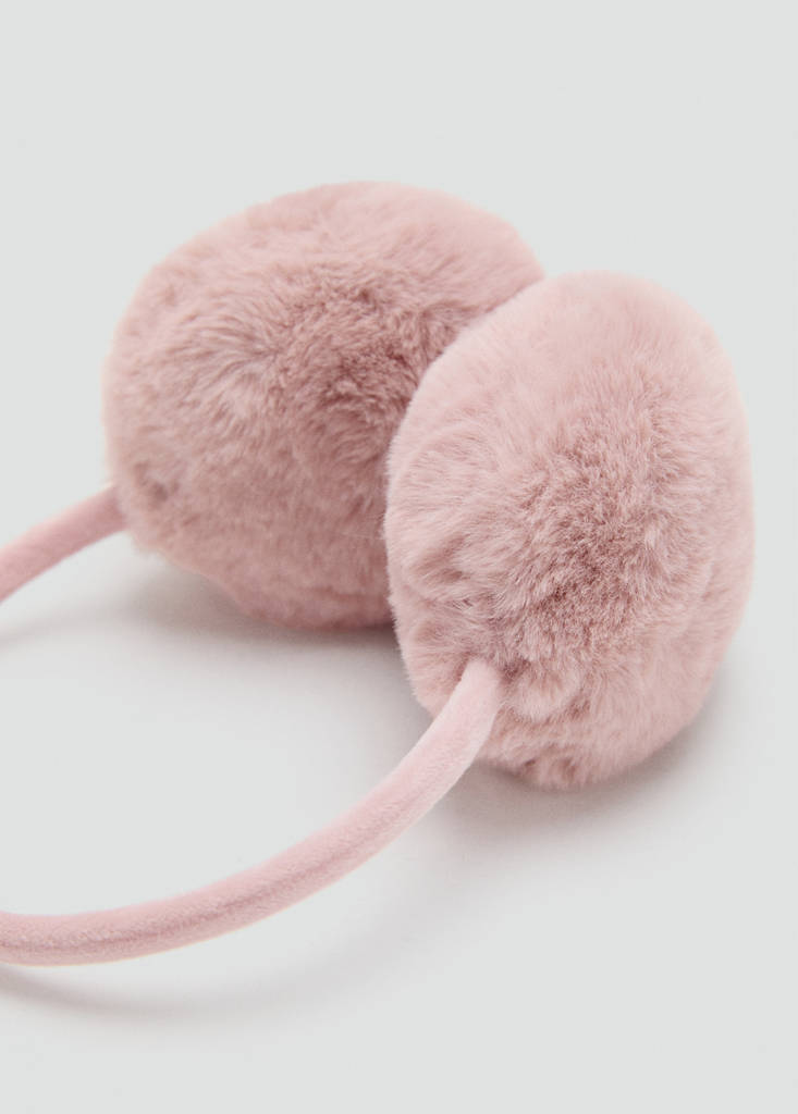 Fur-effect earmuffs — Pale Pink