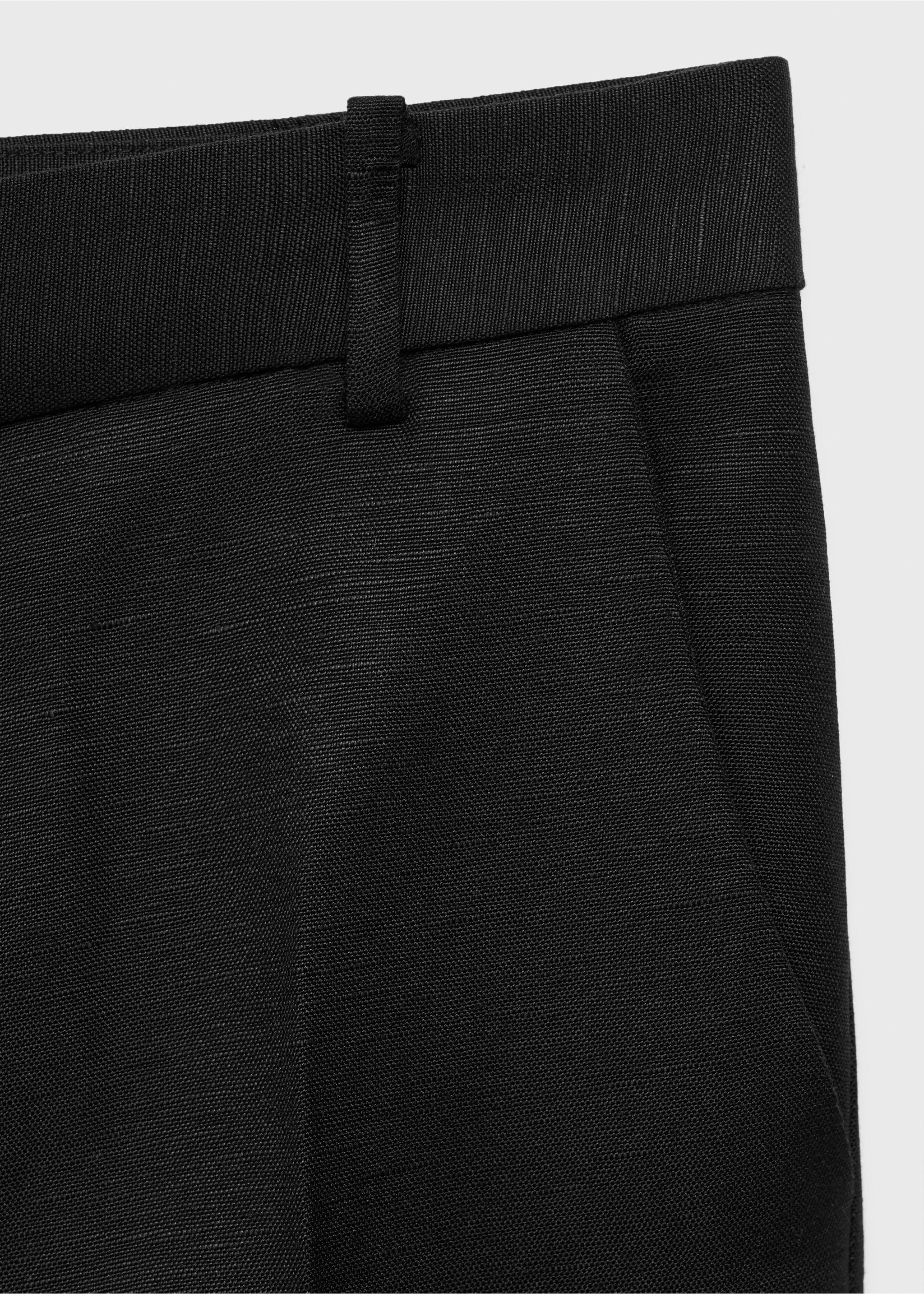 Pantalón traje recto lino - Detalle del artículo 8, Negro. Ref: 17016736-00.