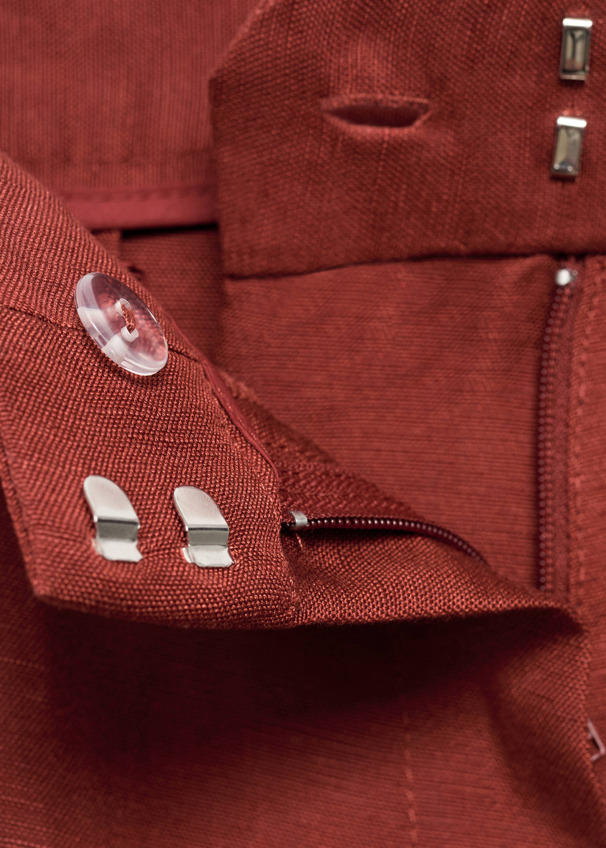 Straight-fit linen suit trousers - Details of the article 0