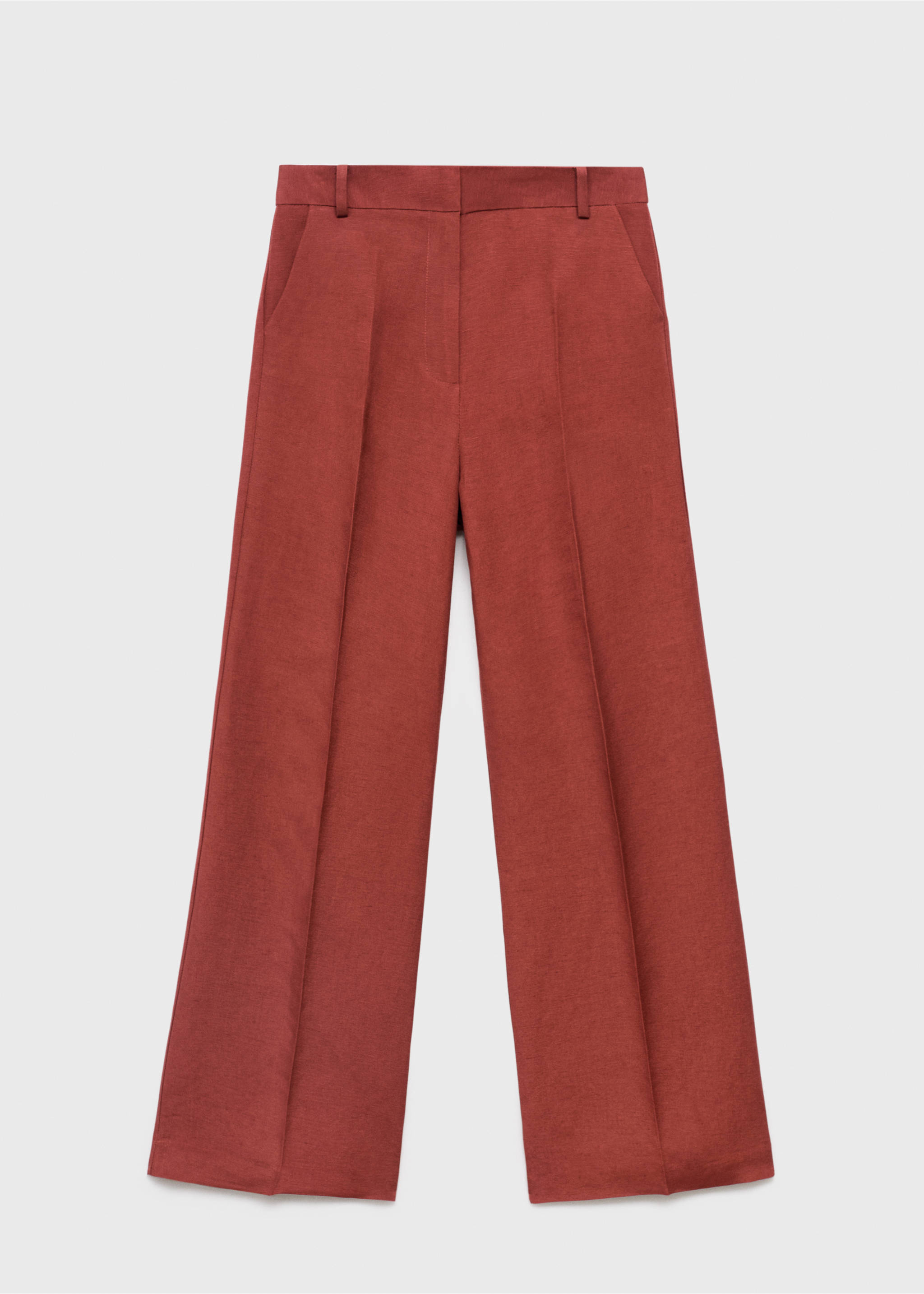Pantalon costume droit lin - Article sans modèle, Cuivre. Ref: 17016736-00.