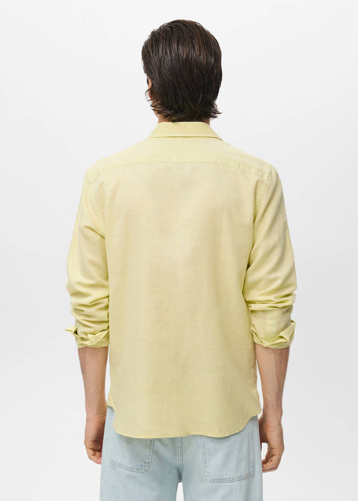 Pocket linen shirt — Neon Yellow
