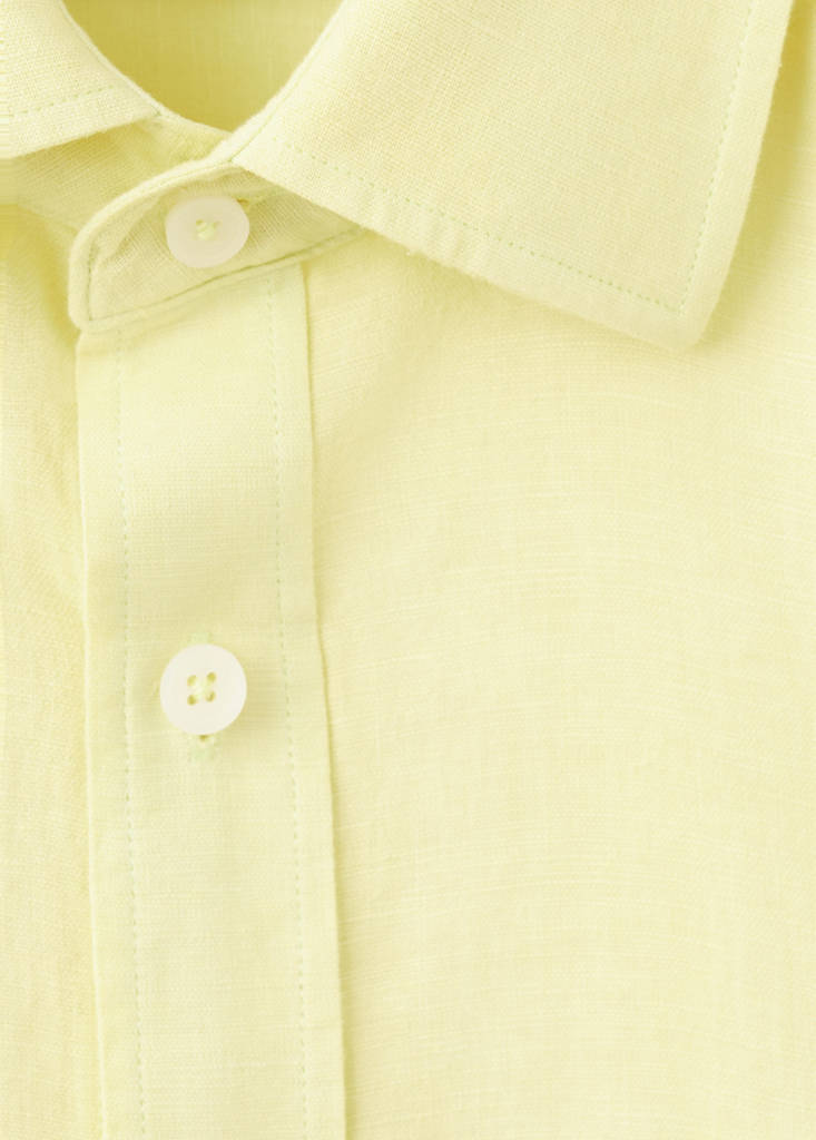 Pocket linen shirt — Neon Yellow