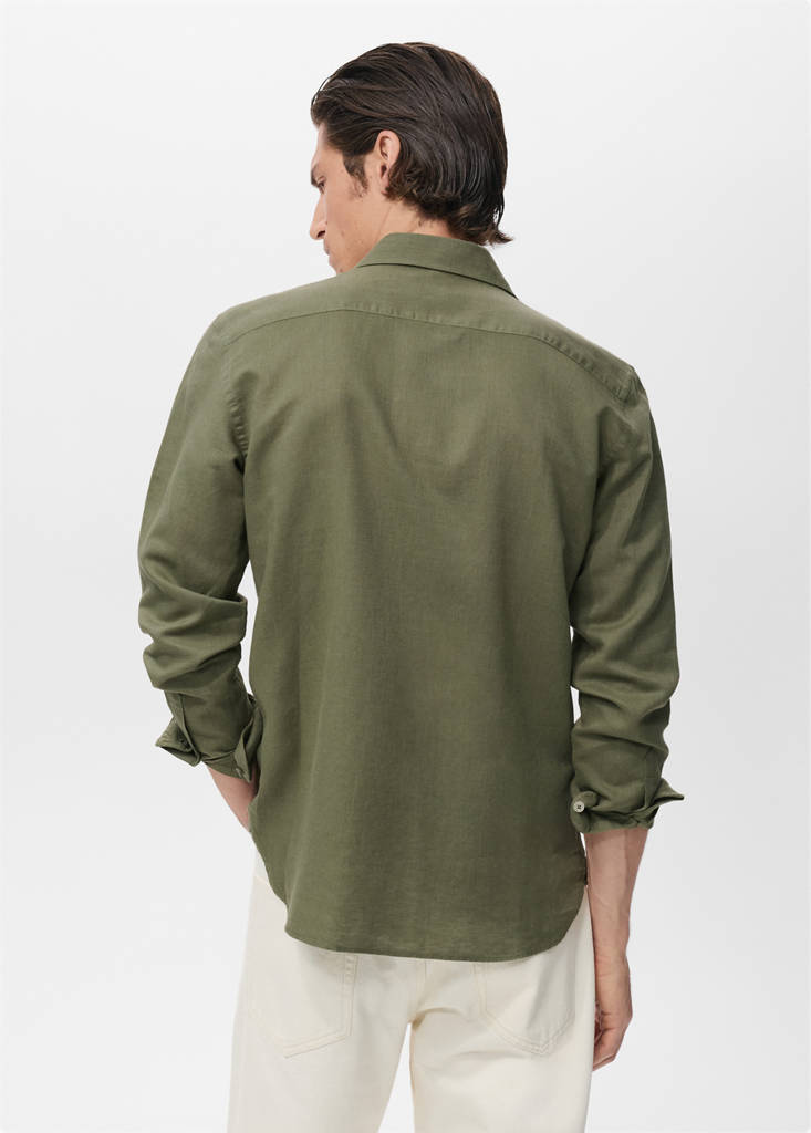 Pocket linen shirt — Dark Green