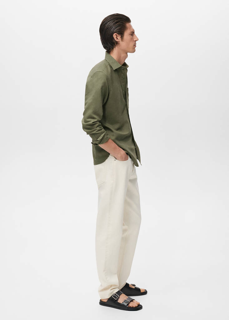 Pocket linen shirt — Dark Green