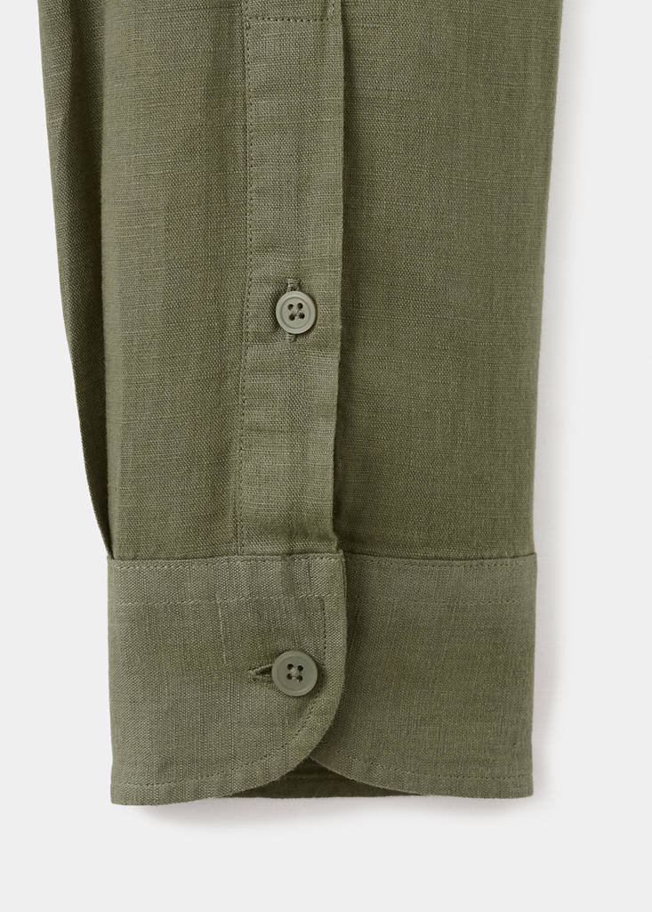 Pocket linen shirt — Dark Green