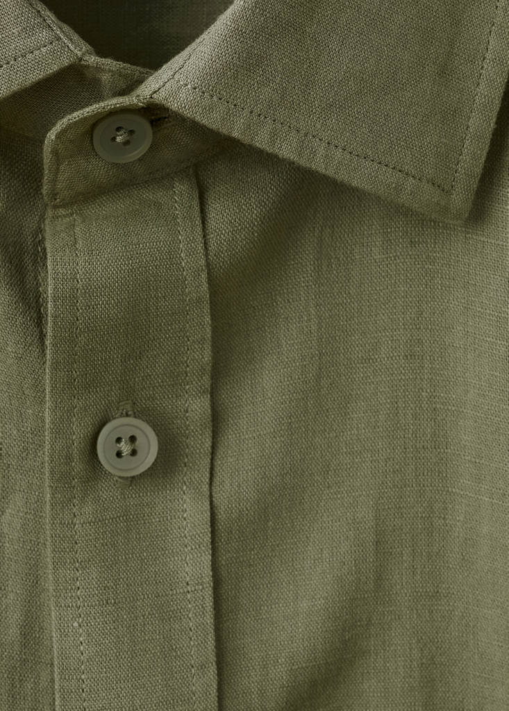 Pocket linen shirt — Dark Green