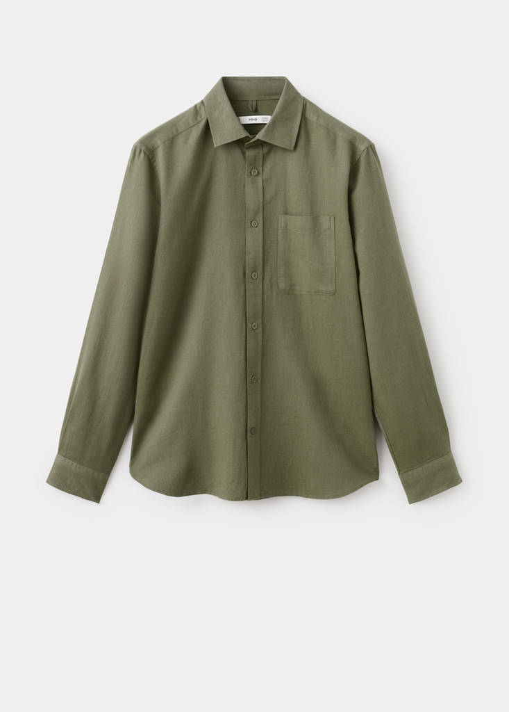 Pocket linen shirt — Dark Green