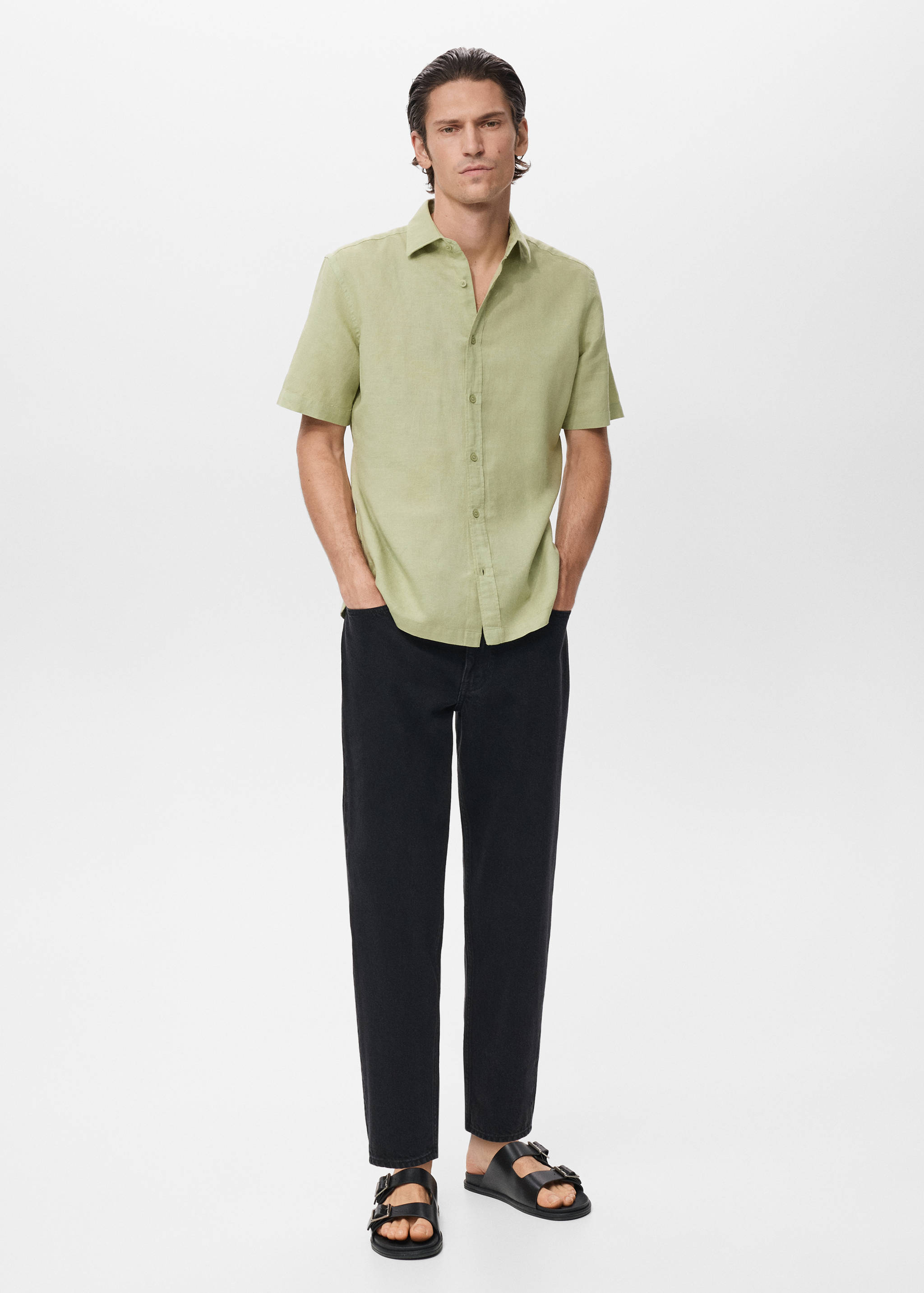 Chemise lin manches courtes - Plan général