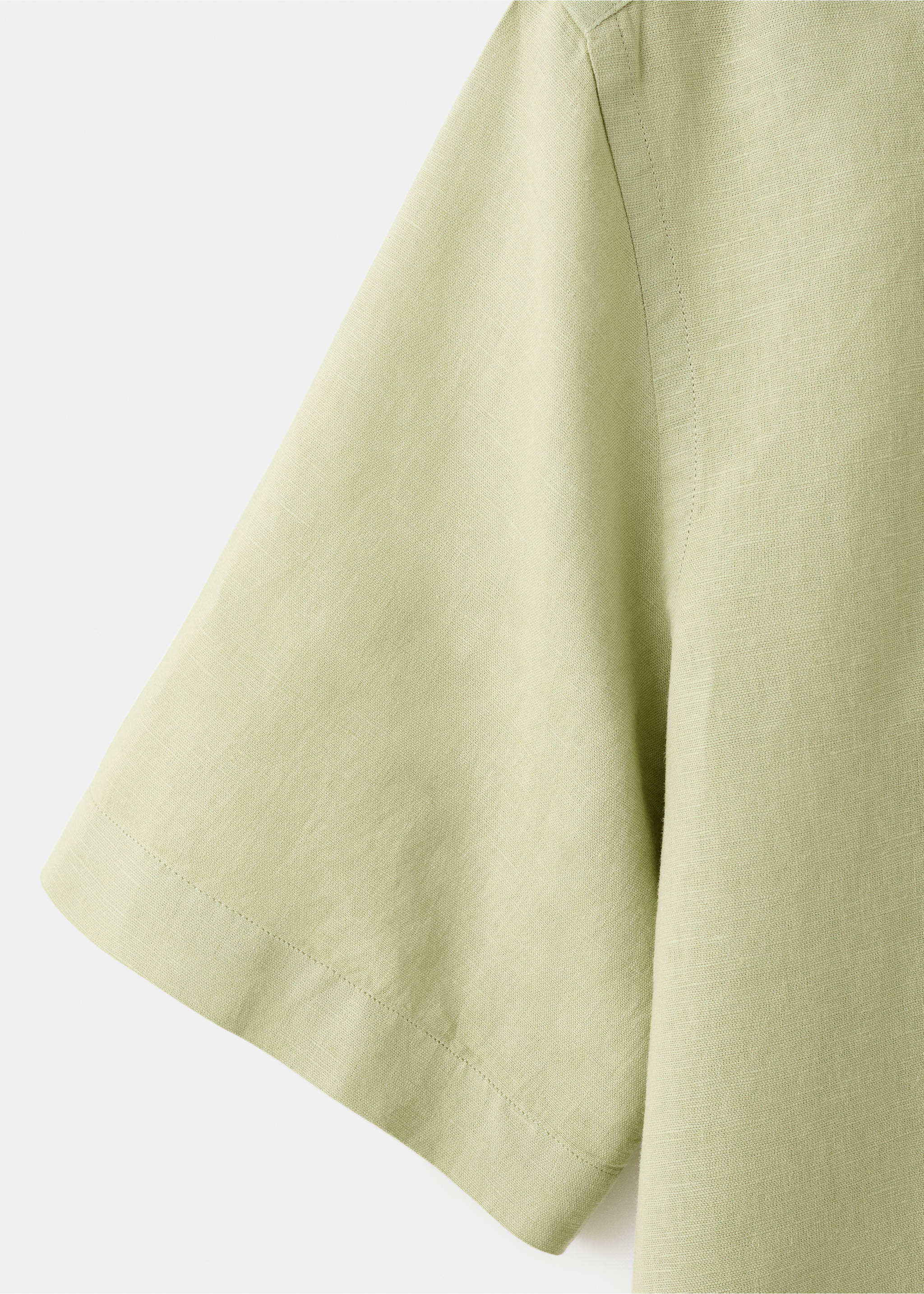 Camisa lino manga corta - Detalle del artículo 0, Verde manzana. Ref: 17016744-00.