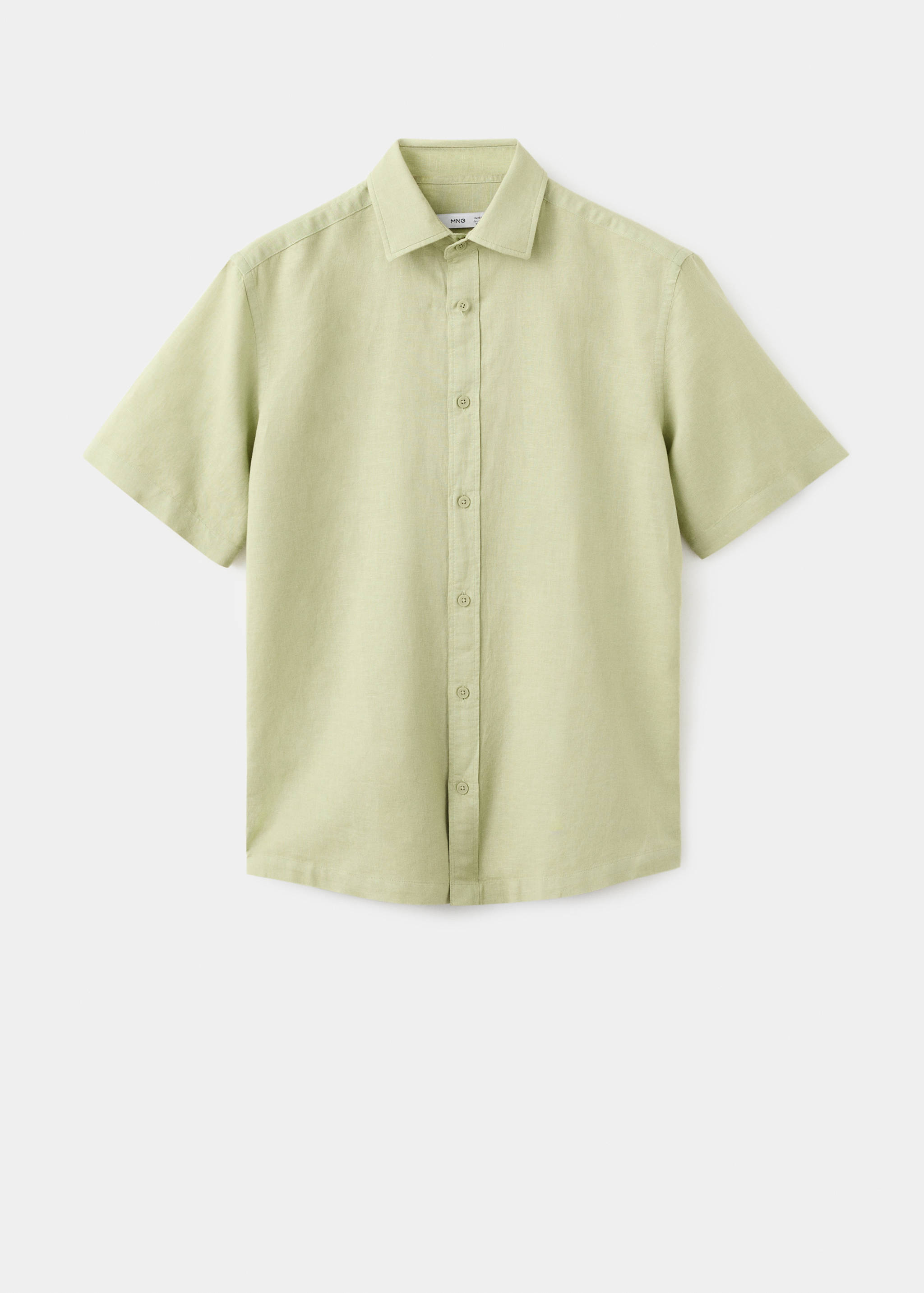 Short sleeve linen-blend shirt - Article without model