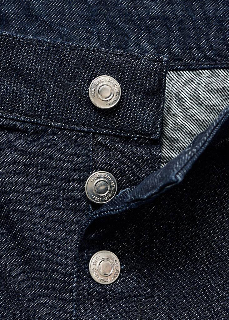 Low-rise straight-leg jeans with buttons — Open Blue