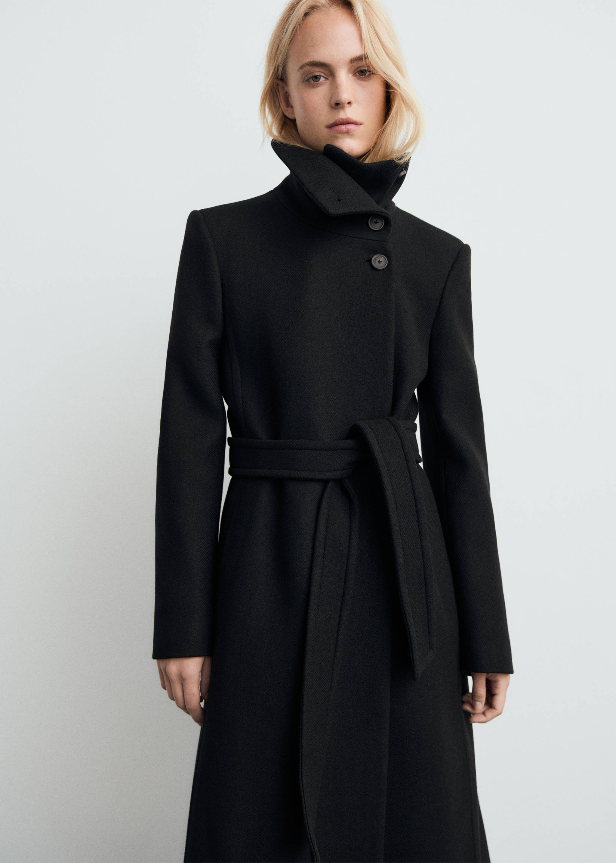 Manteco wool coat with belt - Medium plane