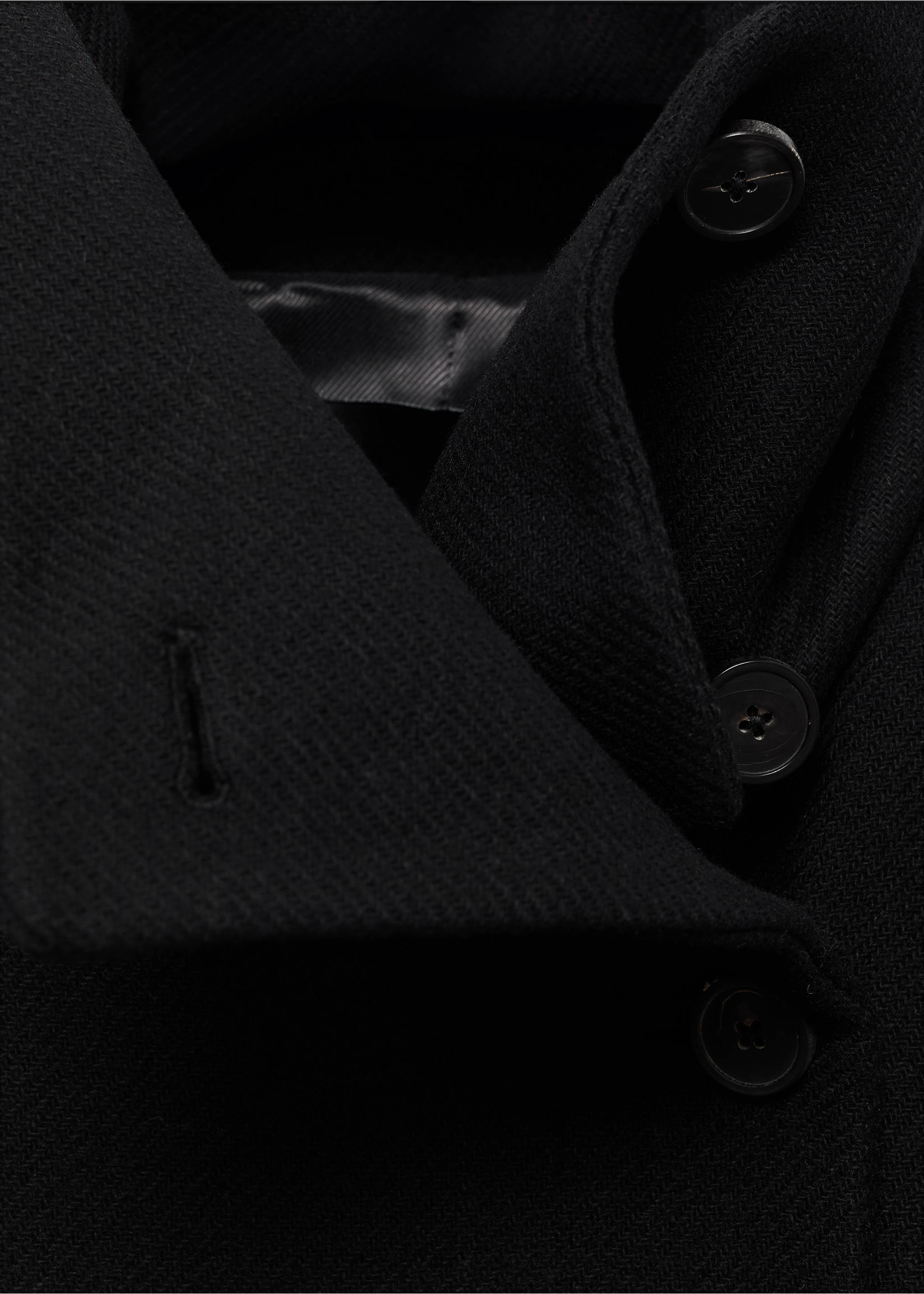 Manteco wool coat with belt - Details of the article 8, Black. Ref: 17016746-00.