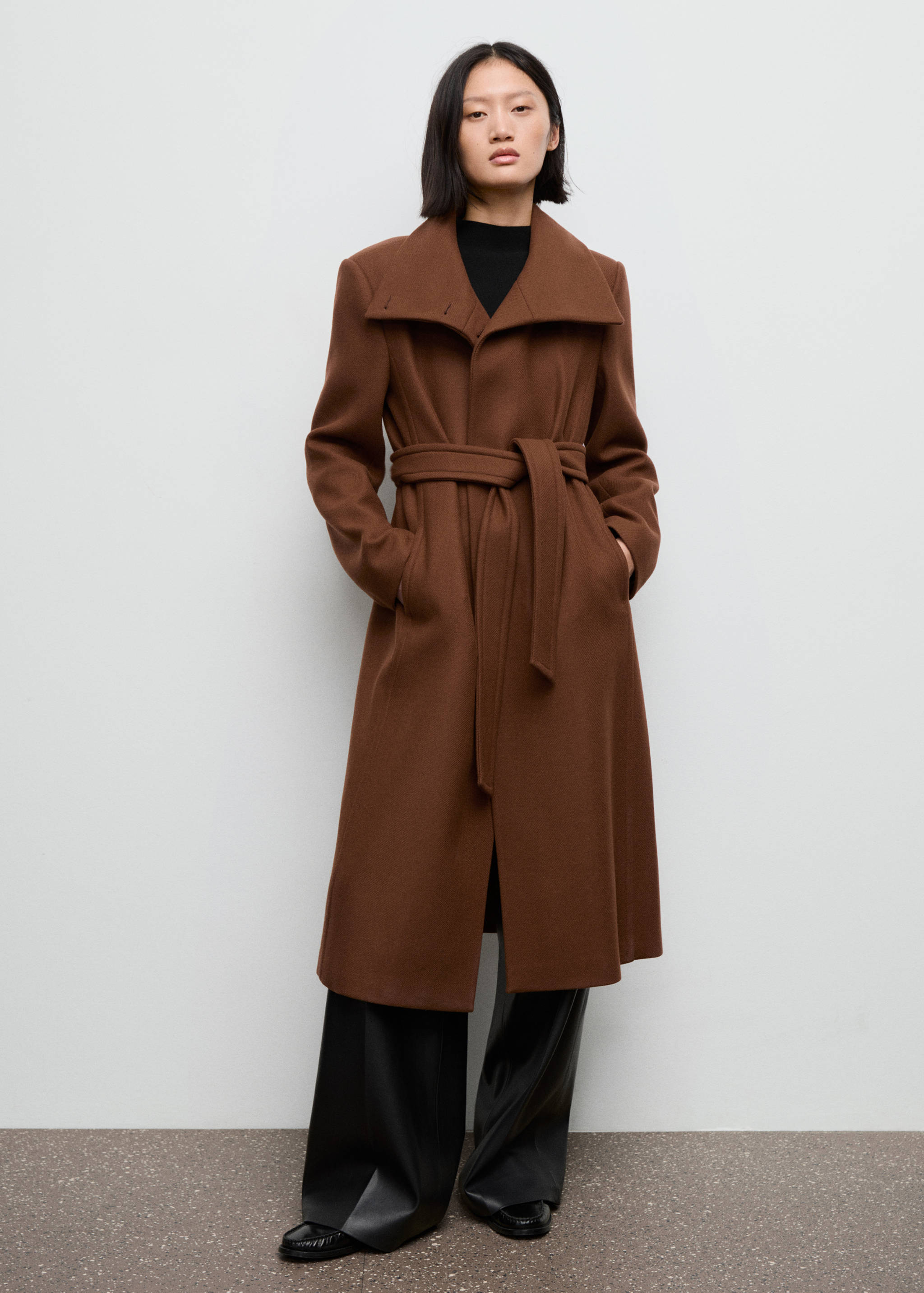 Manteco wool coat with belt - General plane