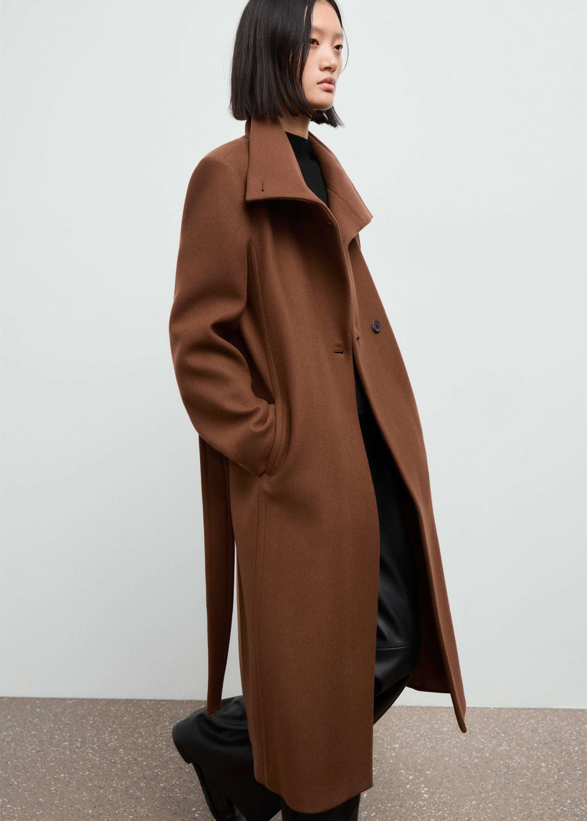Manteco wool coat with belt - Medium plane