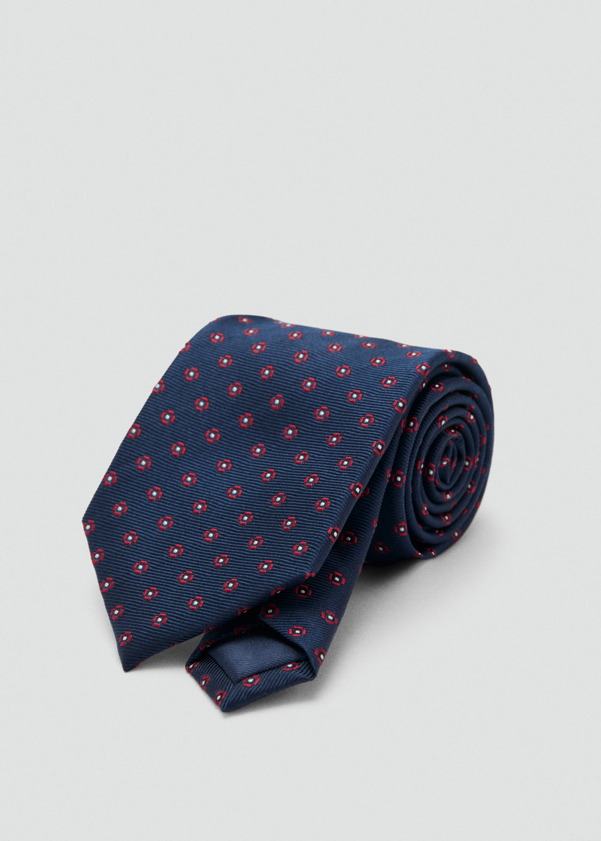 Flower patterned silk tie - Medium plane