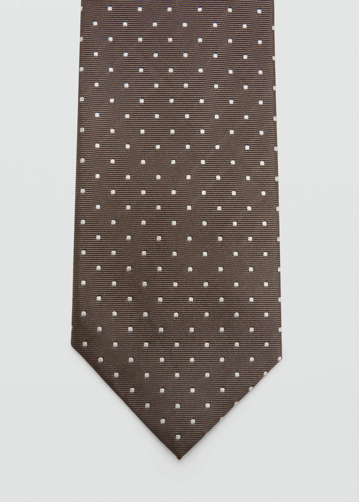 Polka-dot silk tie — Medium Brown