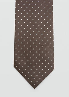 Polka-dot silk tie — Medium Brown 3