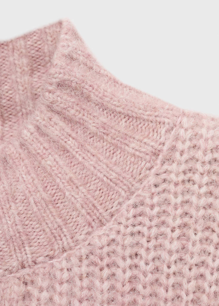 Textured knit sweater — Pale Pink