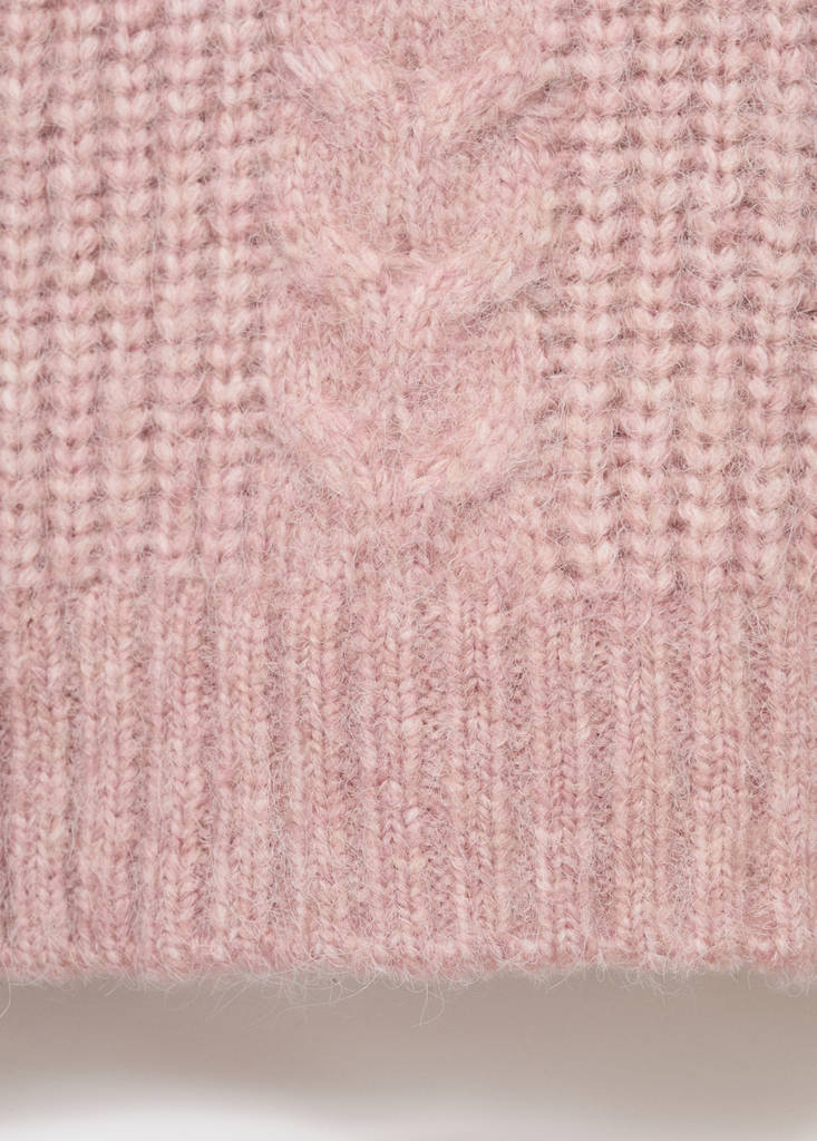 Textured knit sweater — Pale Pink