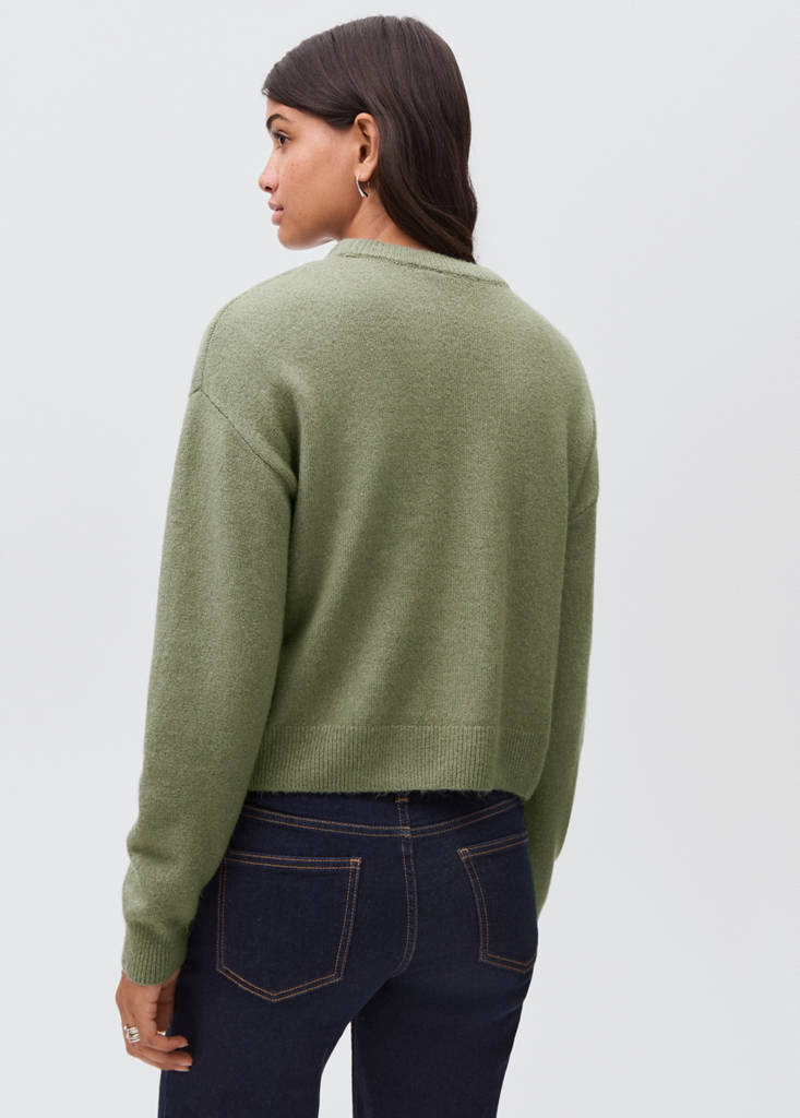 Knit embroidered sweater — Green