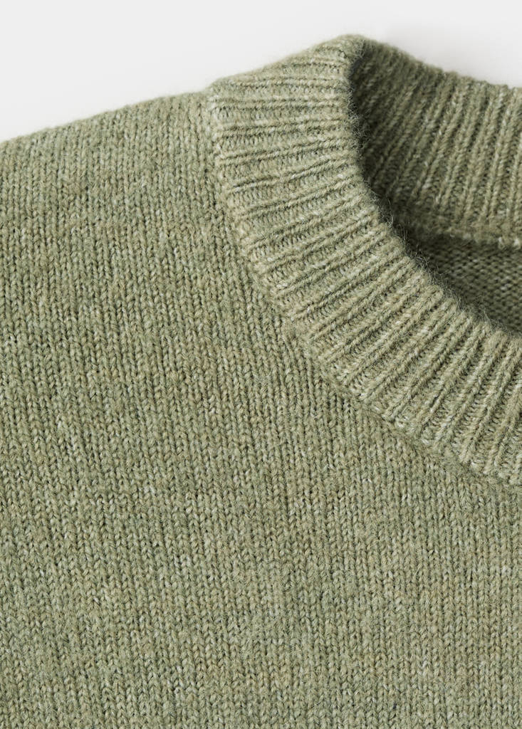 Knit embroidered sweater — Green