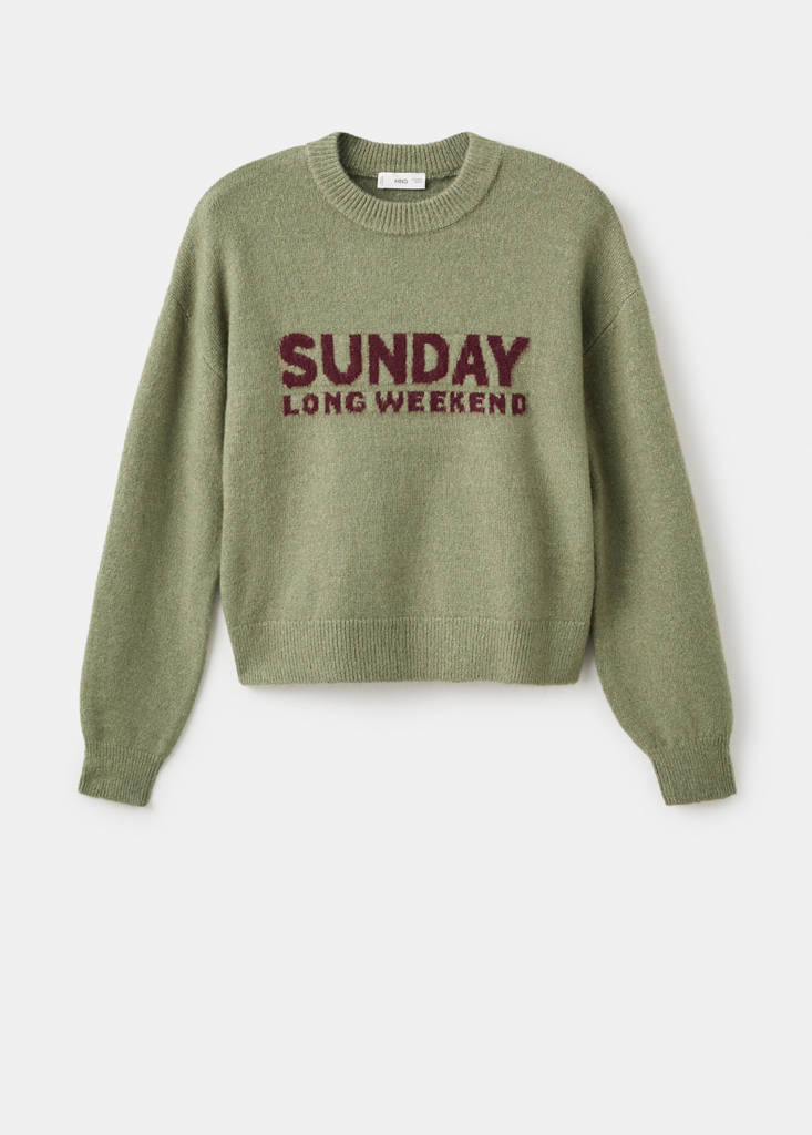 Knit embroidered sweater — Green