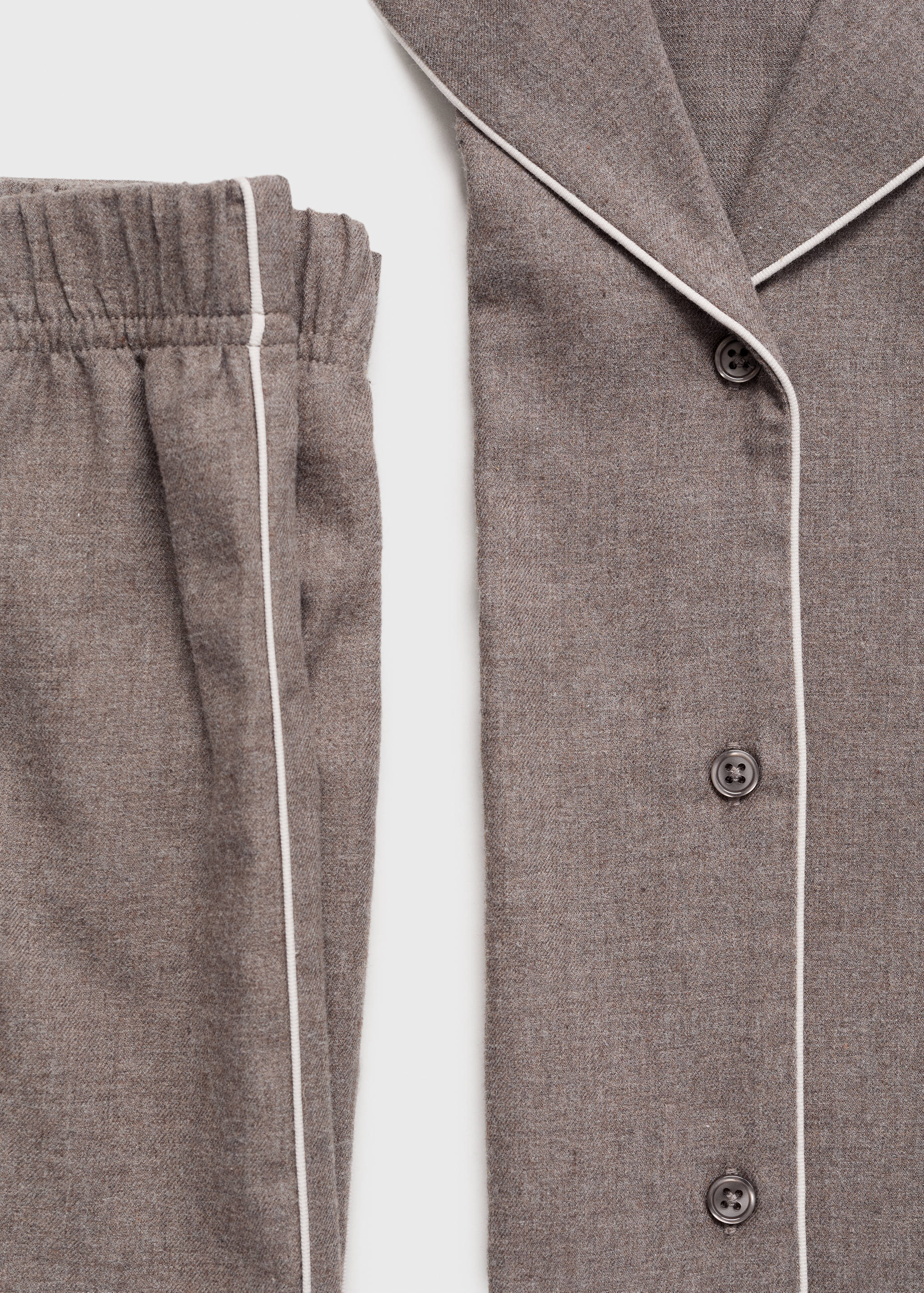 Cotton flannel trousers with contrasting piping - Details of the article 0