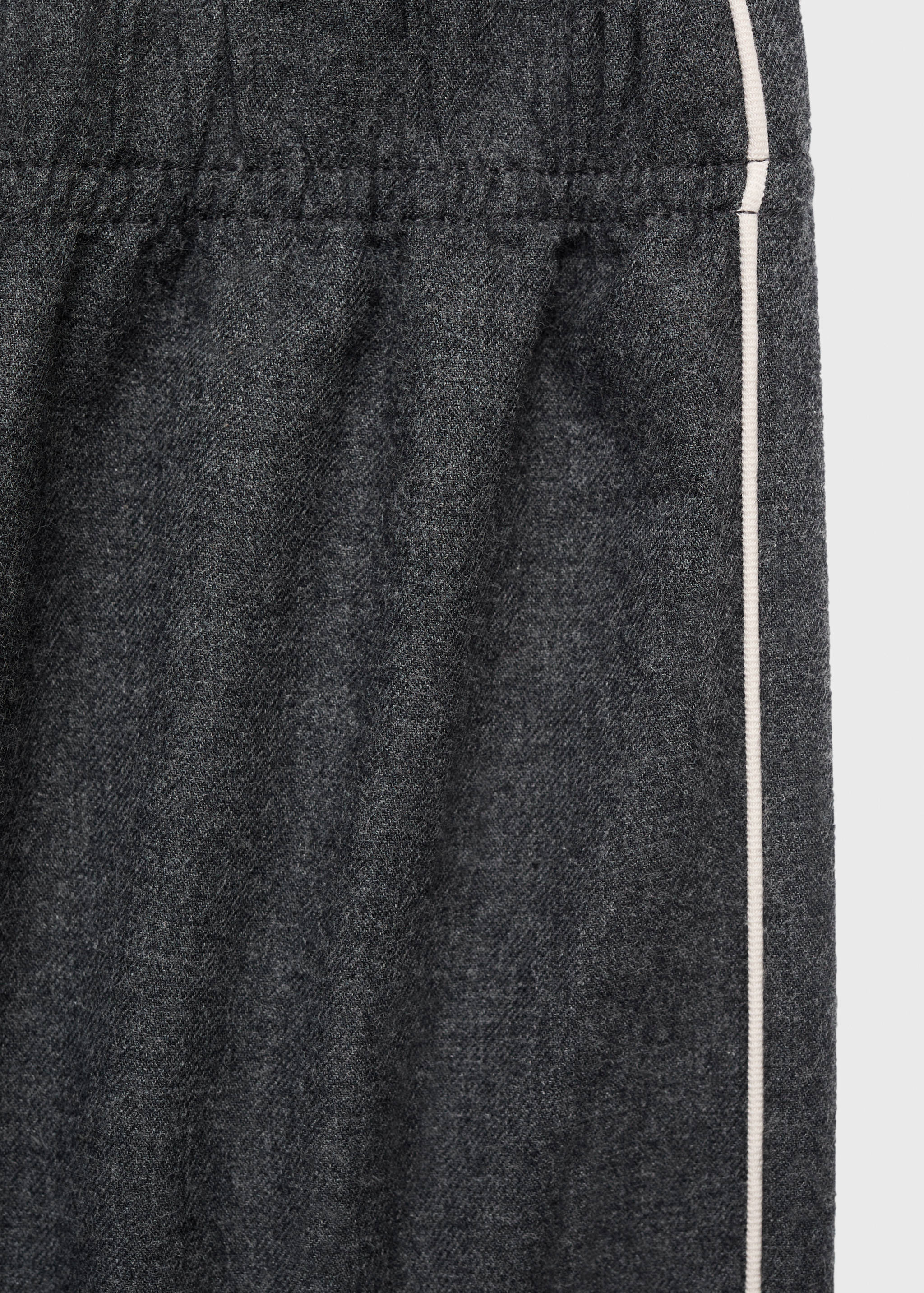 กางเกงขายาวผ้าคอตตอนแฟลนเนลสีตัดกัน - รายละเอียดของสินค้า 0