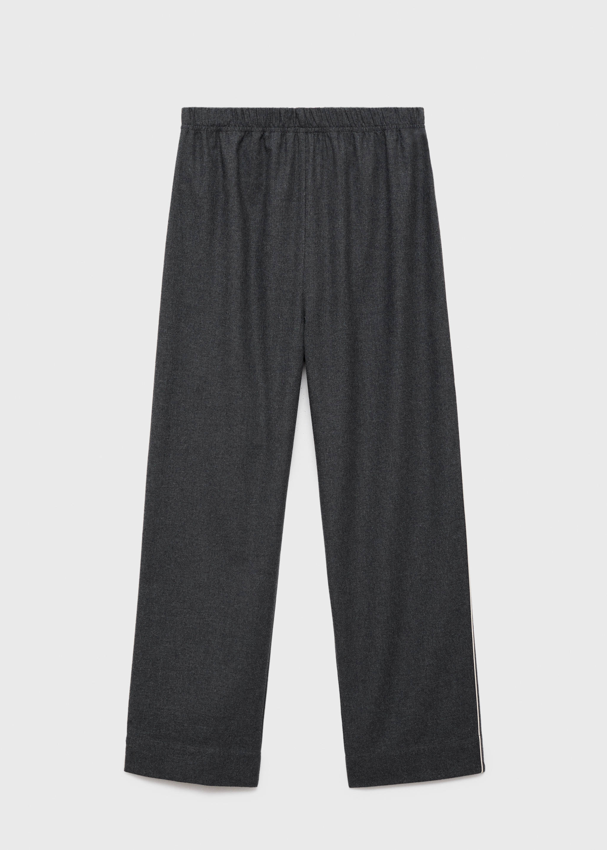 Mango Kontrast şeritli flanel pamuklu pantolon görsel 6