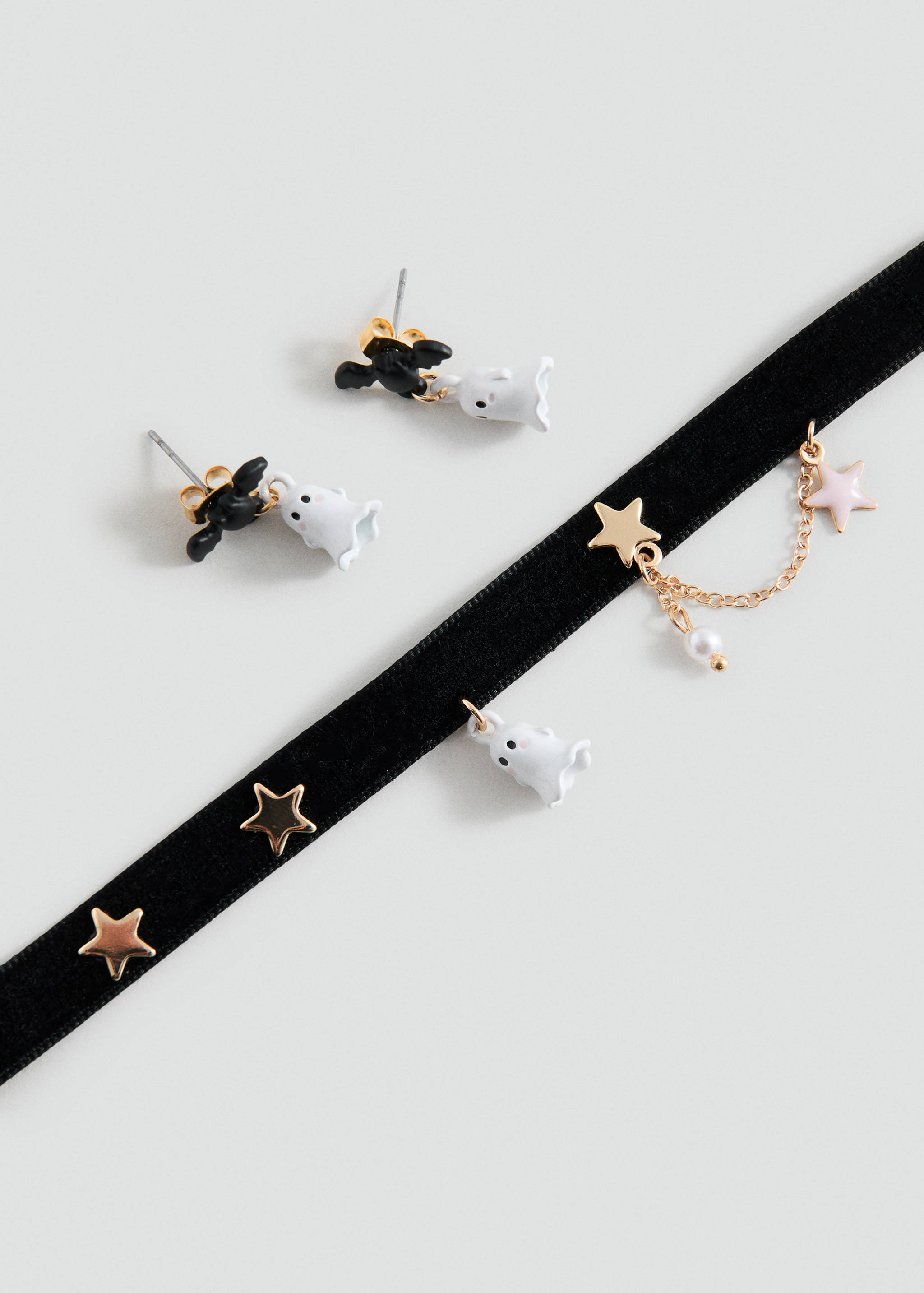 Set of halloween choker and earrings - Medium plane