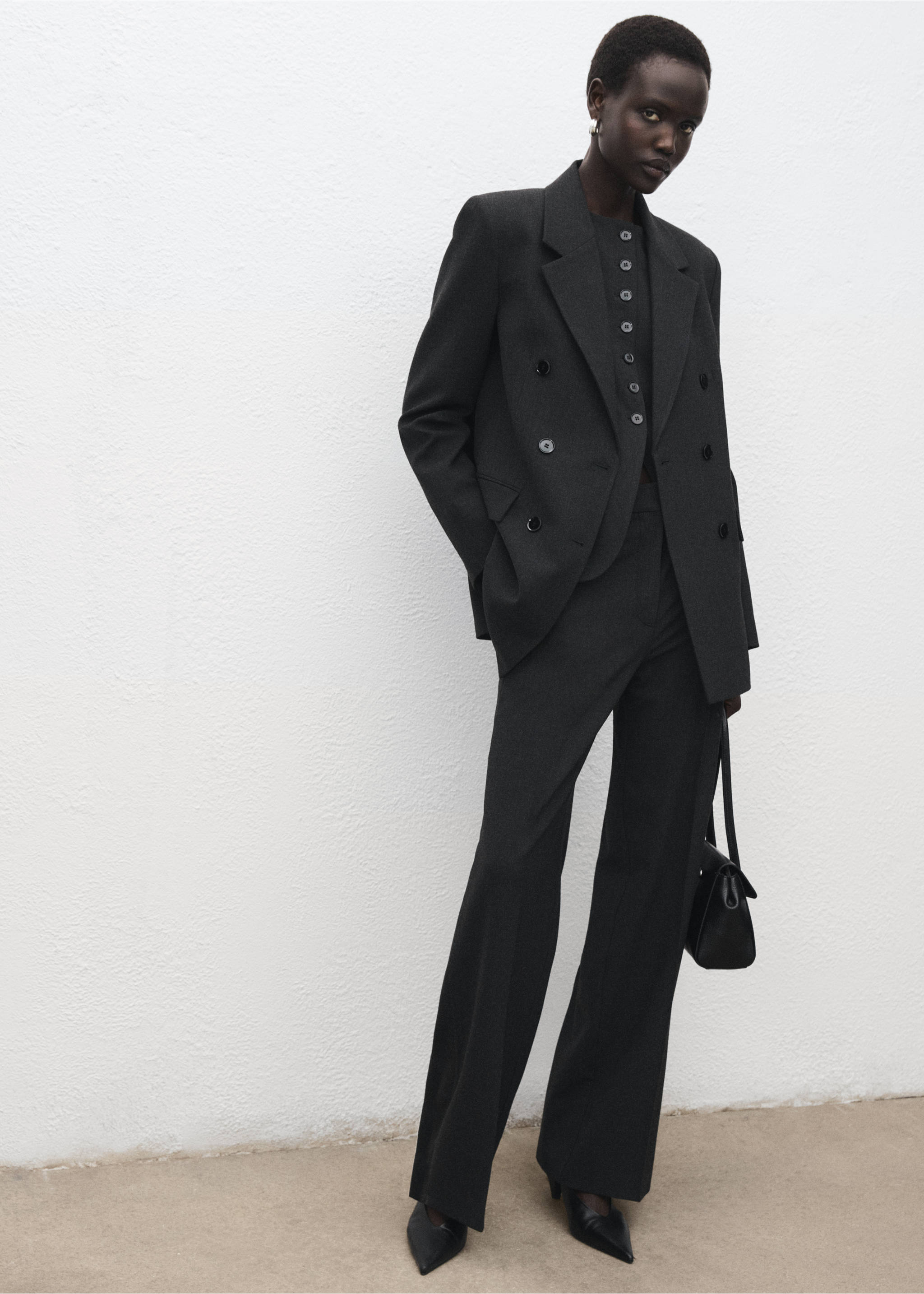 Blazer traje doble botonadura - Plano general, Gris. Ref: 17017141-00.