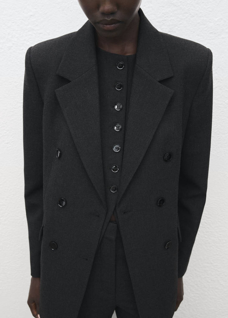 Double-breasted suit blazer