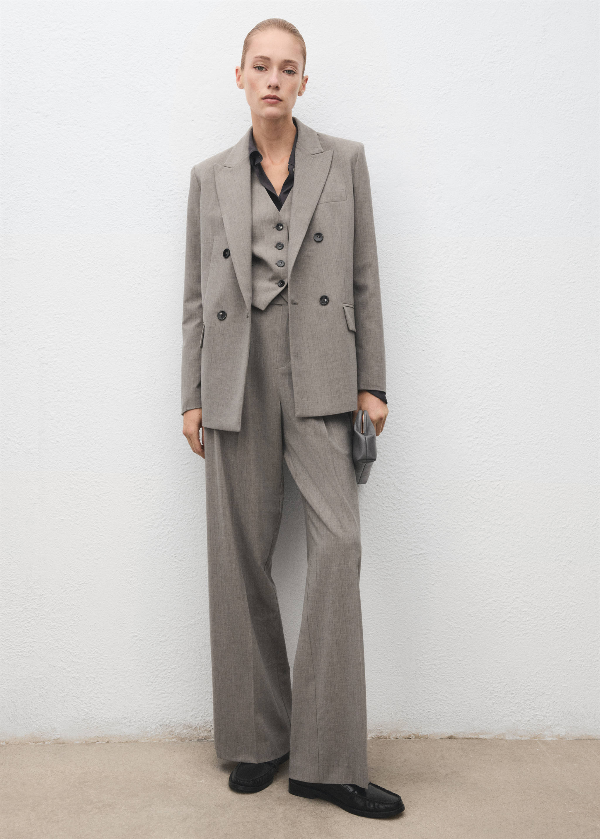Straight wool-blend suit pants - General plane