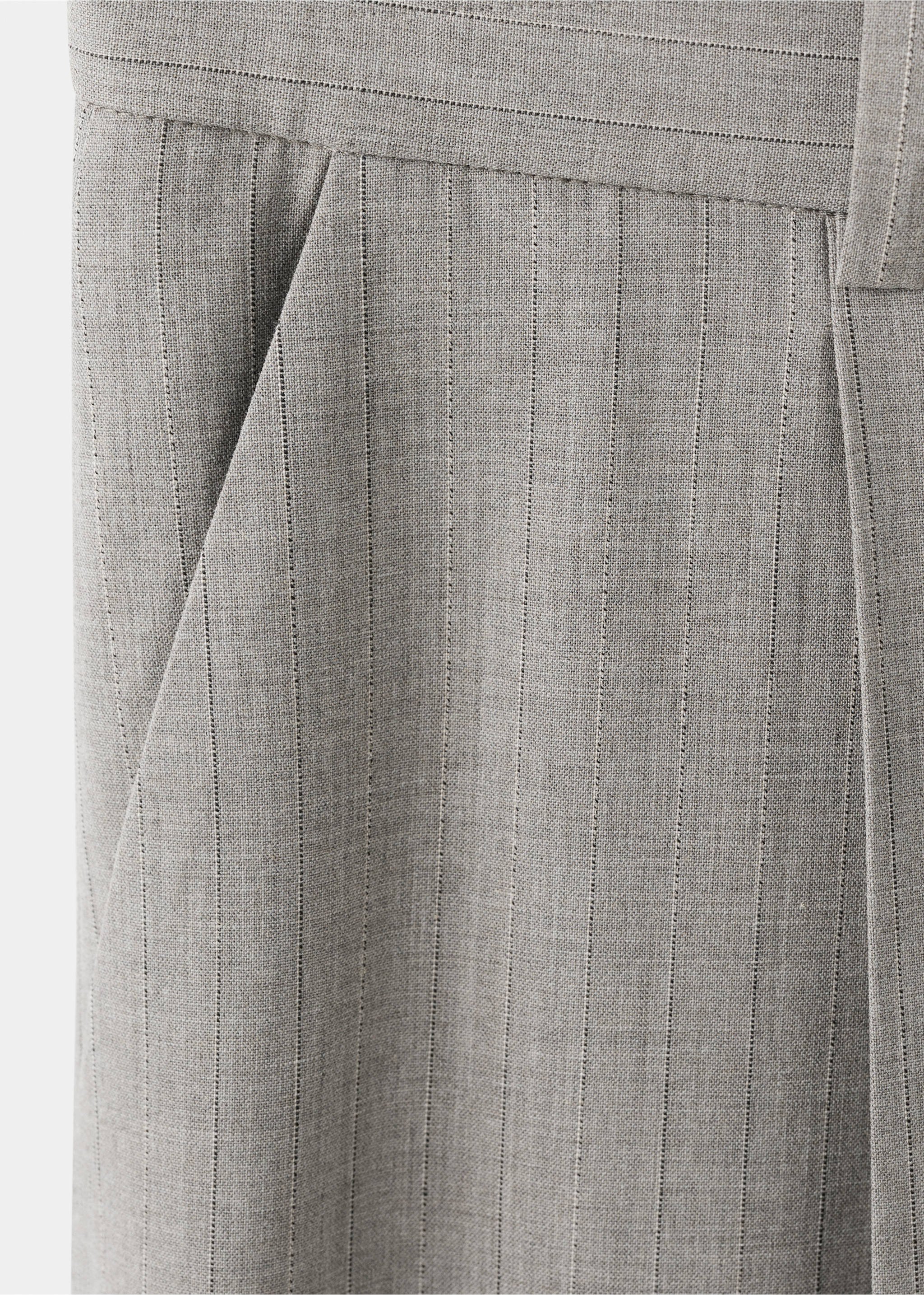 Straight wool-blend suit trousers - Details of the article 0, Grey. Ref: 17017142-00.