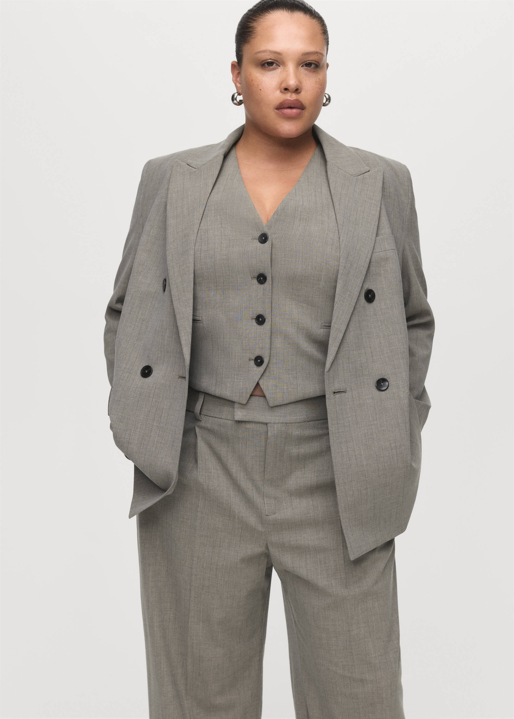 Straight wool-blend suit pants - Details of the article 5