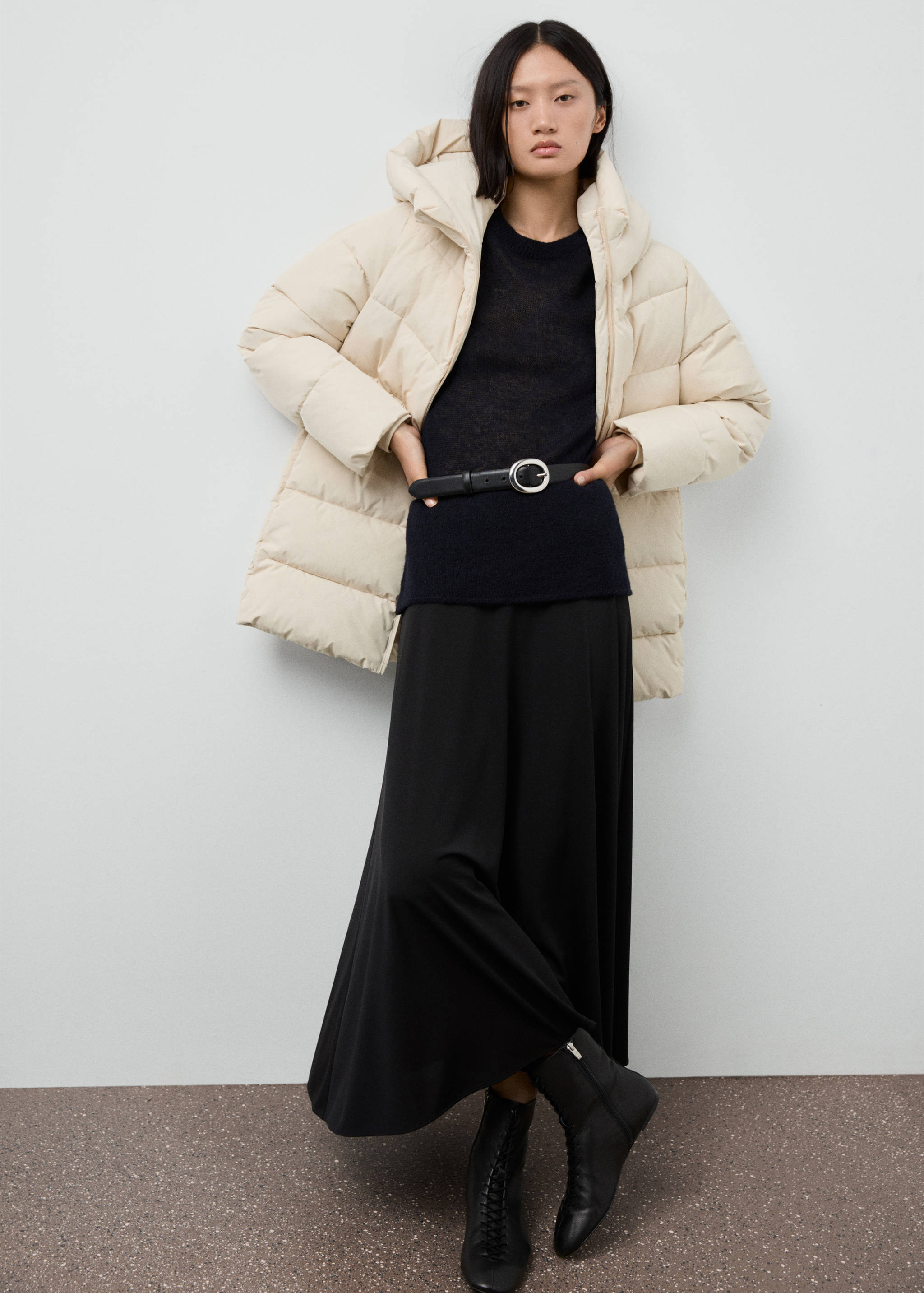 Hood puffer coat - General plane